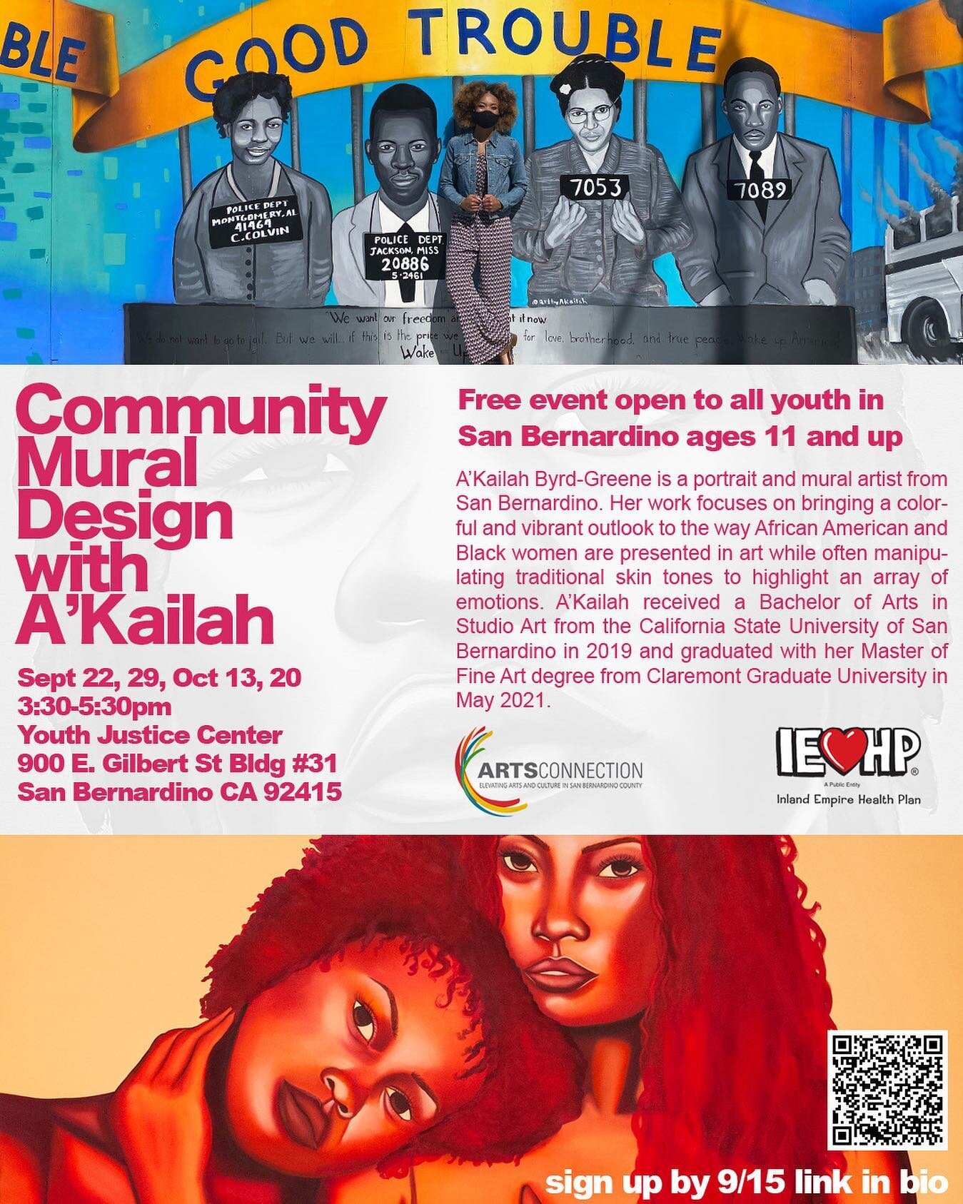 In a couple weeks I&rsquo;ll be teaching free workshops on community mural design for youth ages 11 and up in San Bernardino! ✨

Register using the link in my bio! 

#community #youthjustice #muraldesign #sanbernardino #artist #muralart