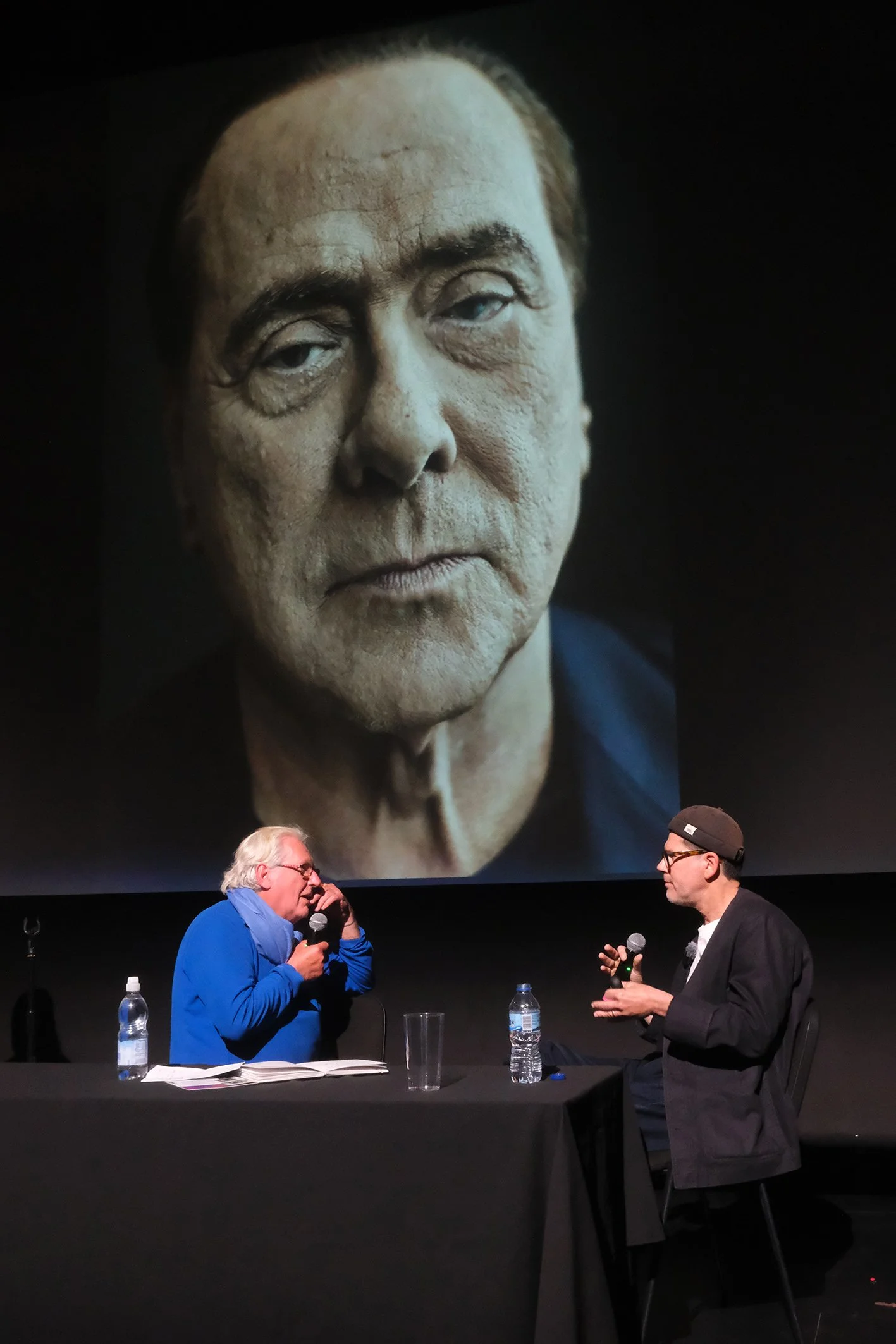 In discussion with Emyr Young at The Eye International Photography Festival.   Grazie Rhodri Jones for the photo.....