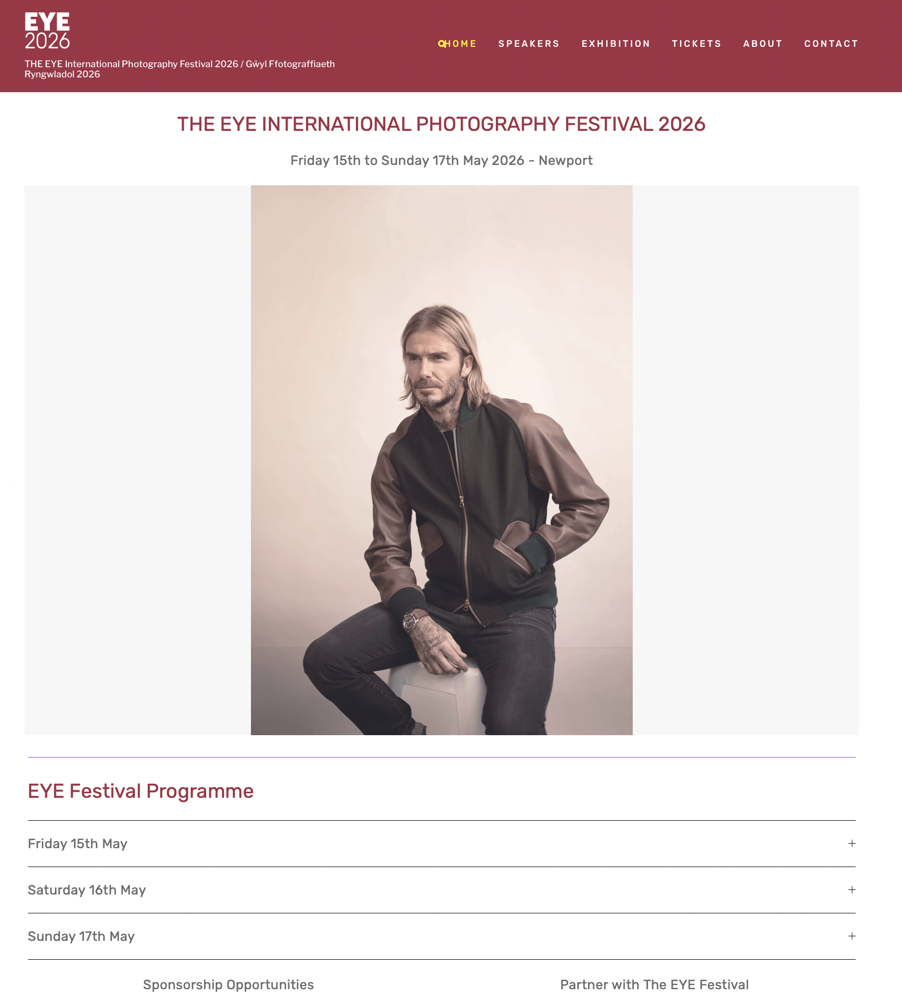 I'm speaking at 'THE EYE INTERNATIONAL PHOTOGRAPHY FESTIVAL 2026'
Friday 15th to Sunday 17th May 2026 - Newport