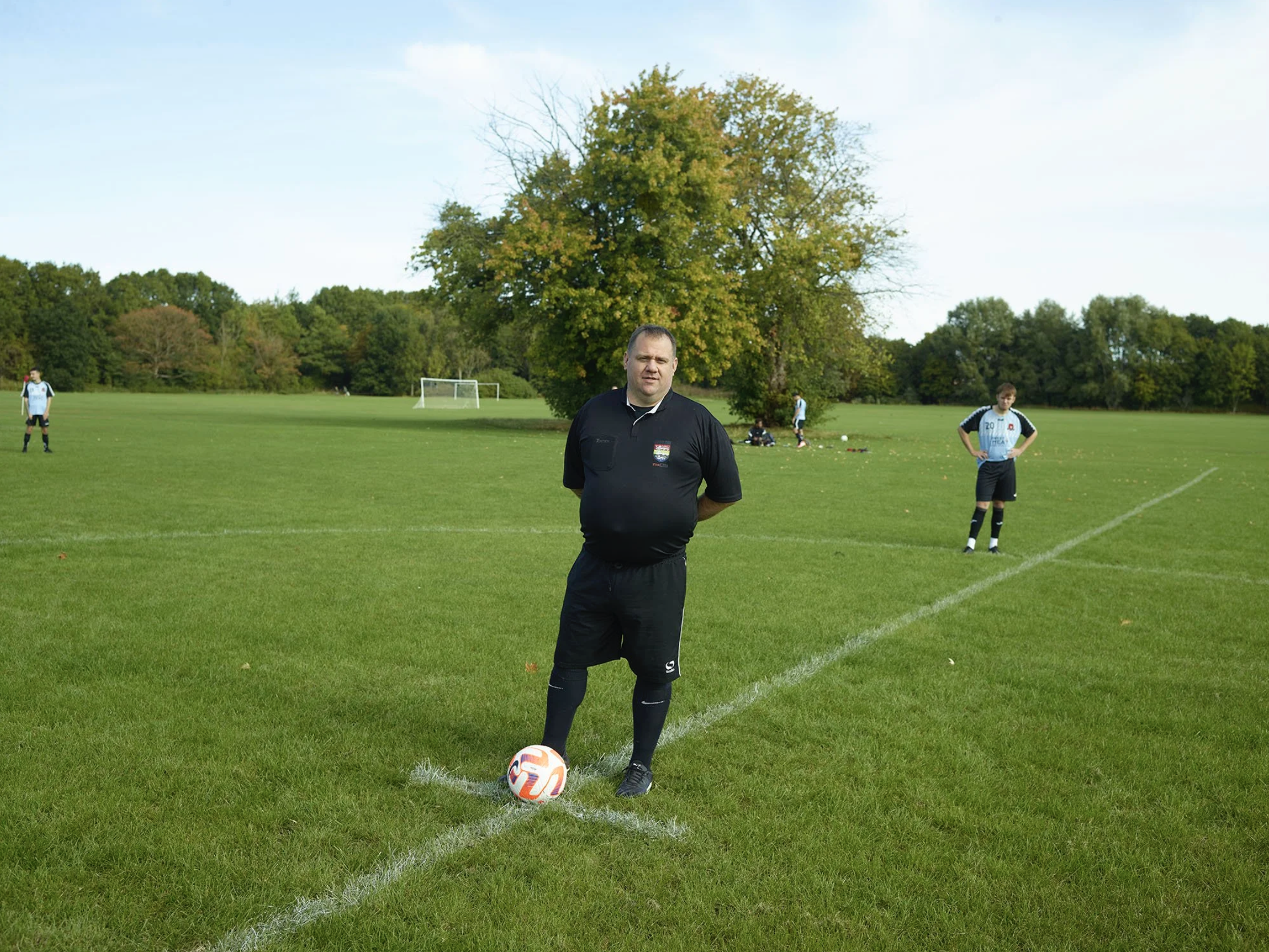 Match Official Mark Paris-Haines, D3lta FC 1st v AFC Moredon 1st, Swindon Sunday Football League Div 2. Venue: Mannington Recreation Ground, Pitch 3