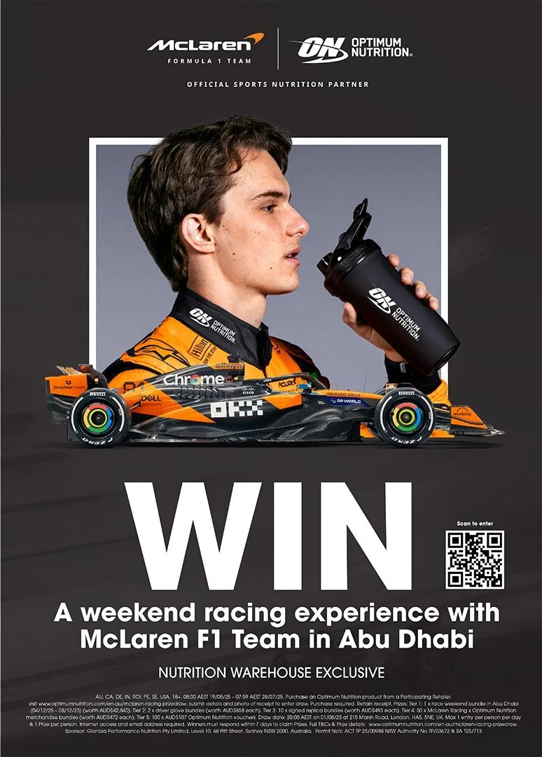 ON - Optimum Nutrition, McLaren's Oscar Piastri.