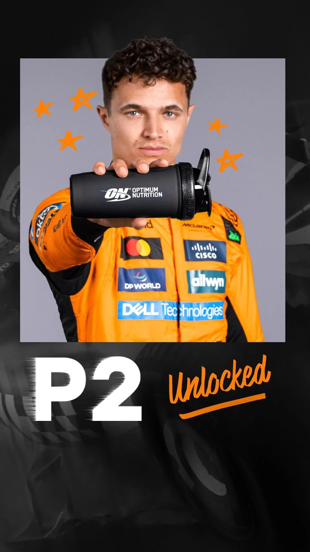 ON - Optimum Nutrition, McLaren's Lando Norris.