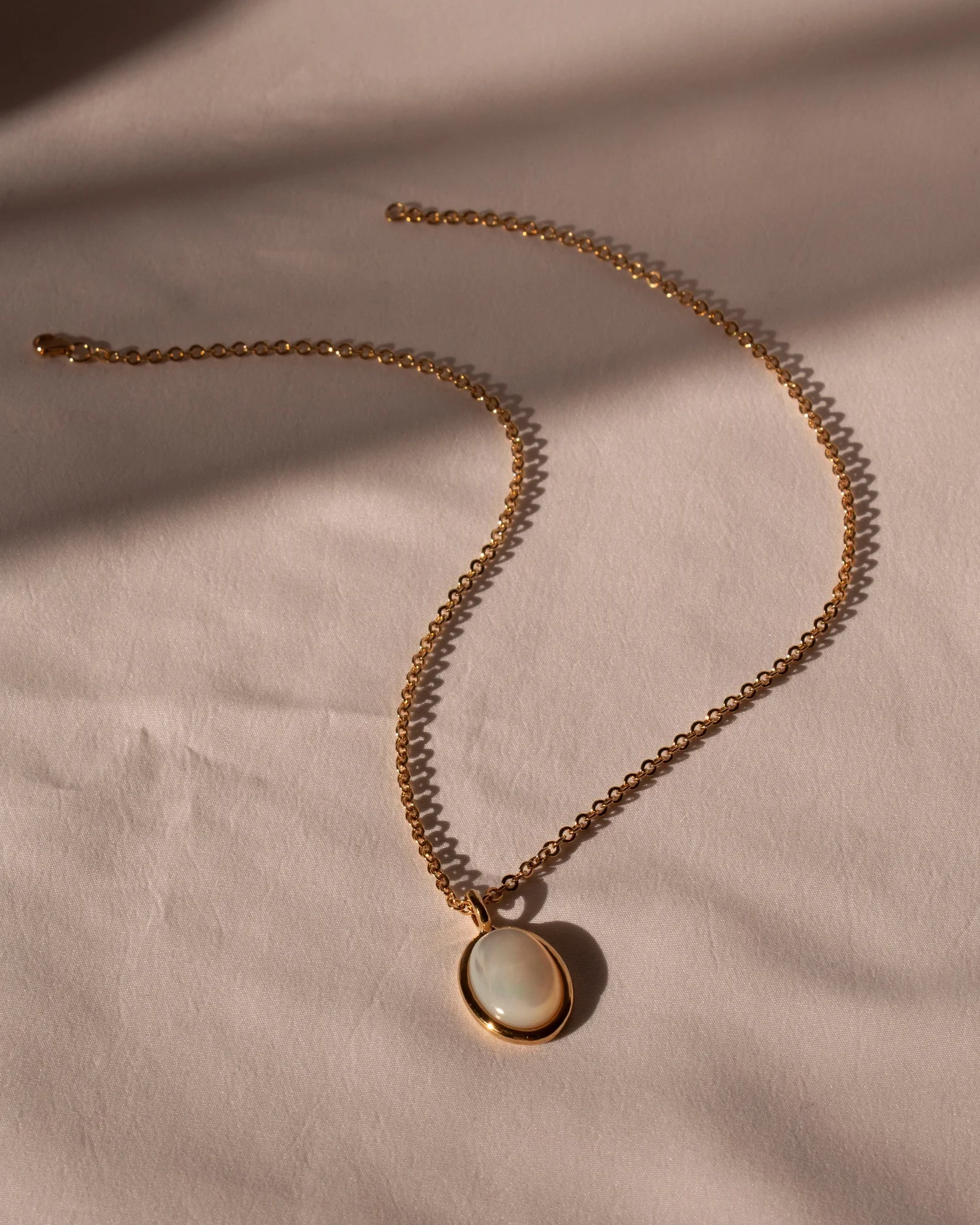 Collier Pendentif - Argent Et Or 24ct Avec Nacre (anomia) Et Citrines - Neuf étiqueté