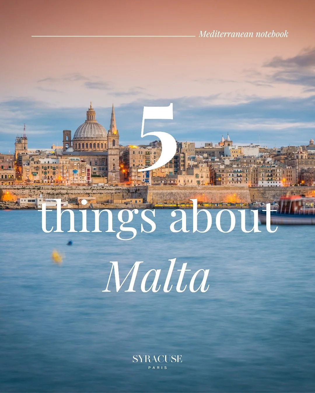 ✨ Mediterranean notebook | 5 things about Malta ✨
 Bathed in golden light and shaped by millennia of history, Malta is a jewel of the Mediterranean. Its landscapes and heritage echo through the universe of @syracuseparis , where each creation celebra