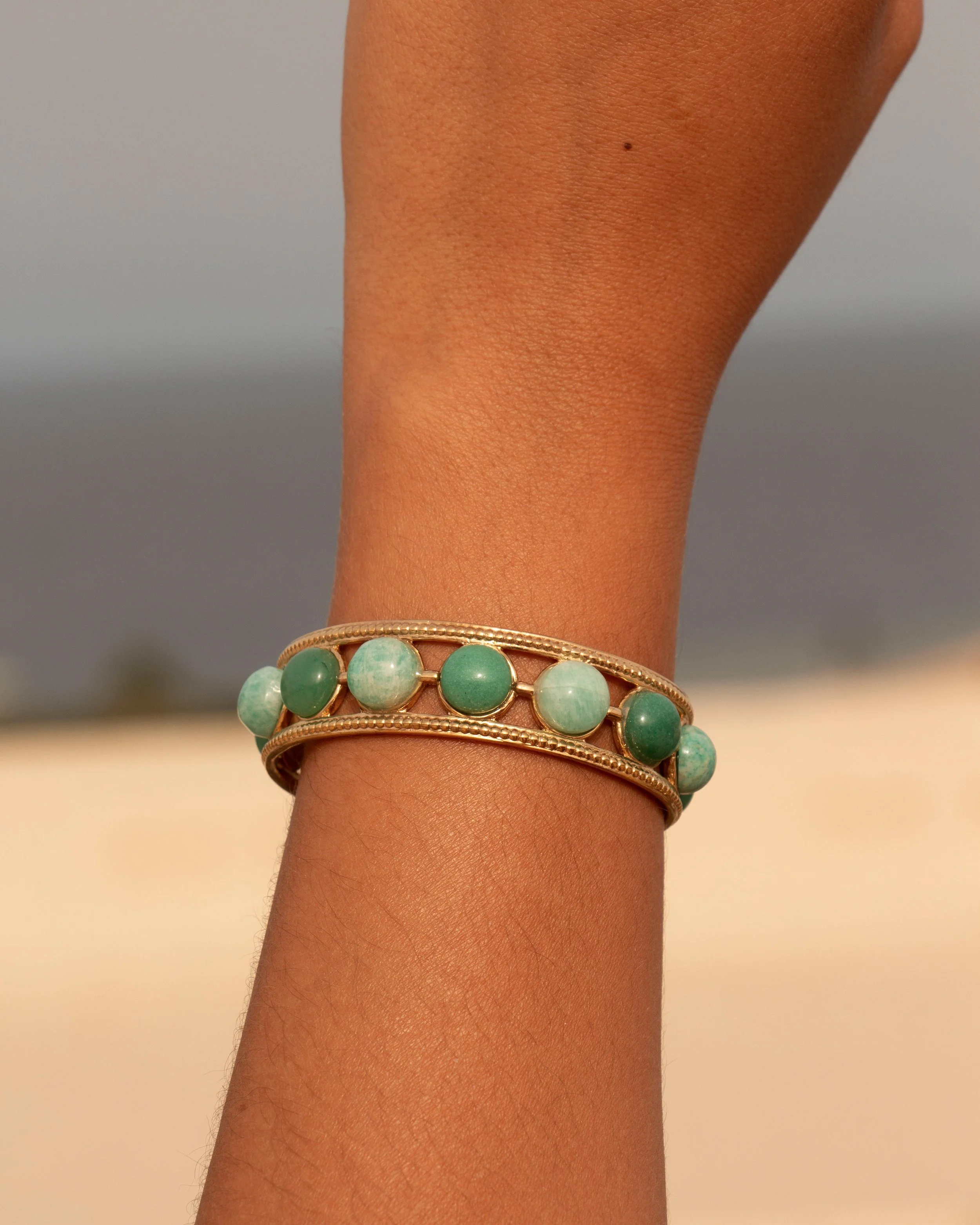 Bracelet pierre naturelle femme amazonite aventurine inspiration égyptienne – Nefertari Syracuse Paris