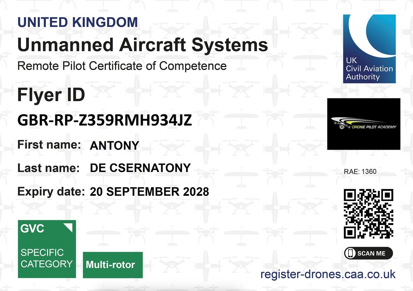 Really excited to say that I now have full permissions to fly Drones,  not only in the UK but through Europe aswel.. 2025 is looking exciting.  If you need anything capturing internal FPV style or externally please get in touch or pass on my details.