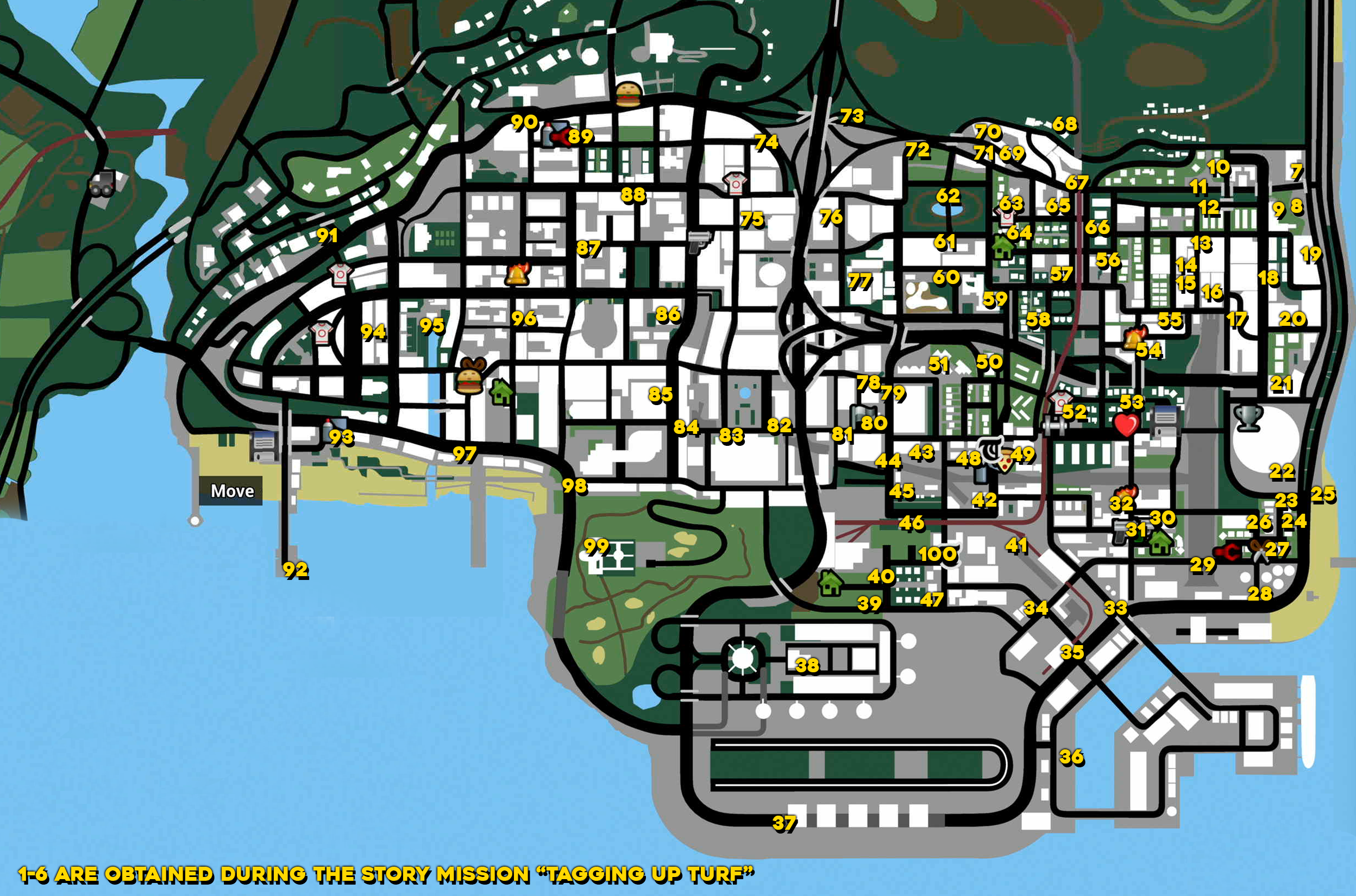 Grand Theft Auto San Andreas Definitive Edition All 100 Graffiti Tag 