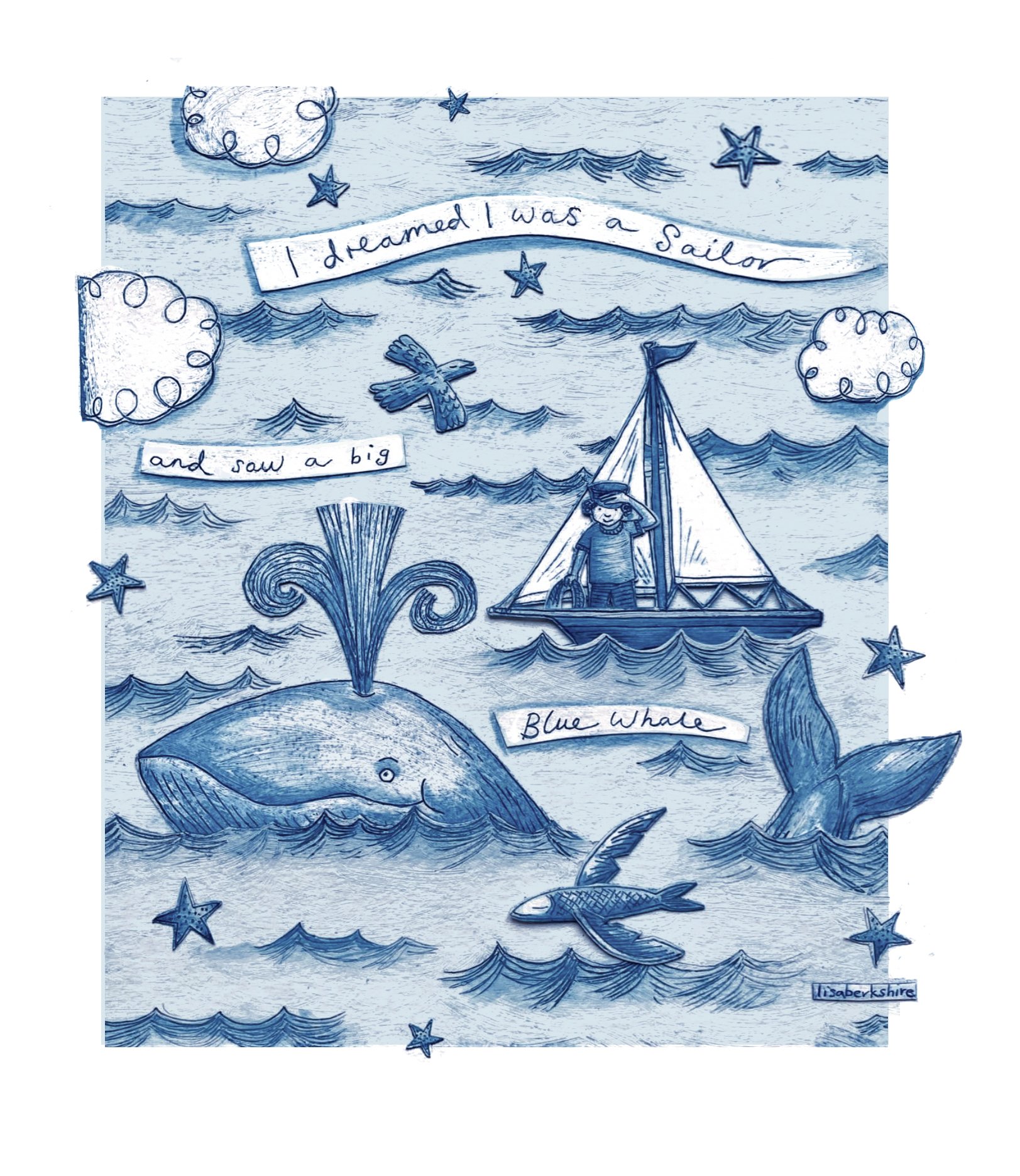 'I Saw a Whale' print
