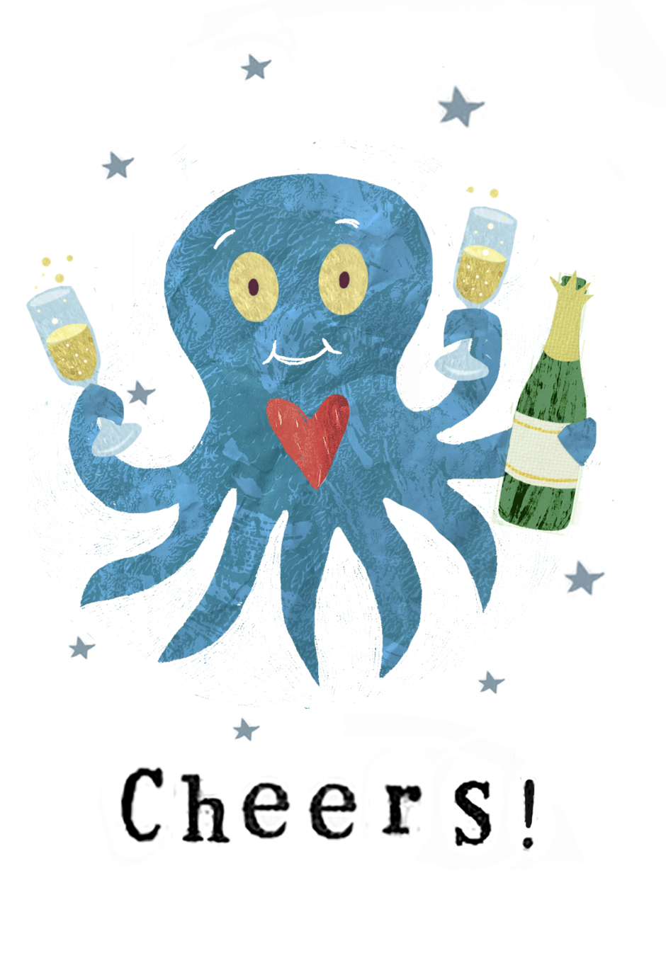 Cheers Octopus  A6 Card