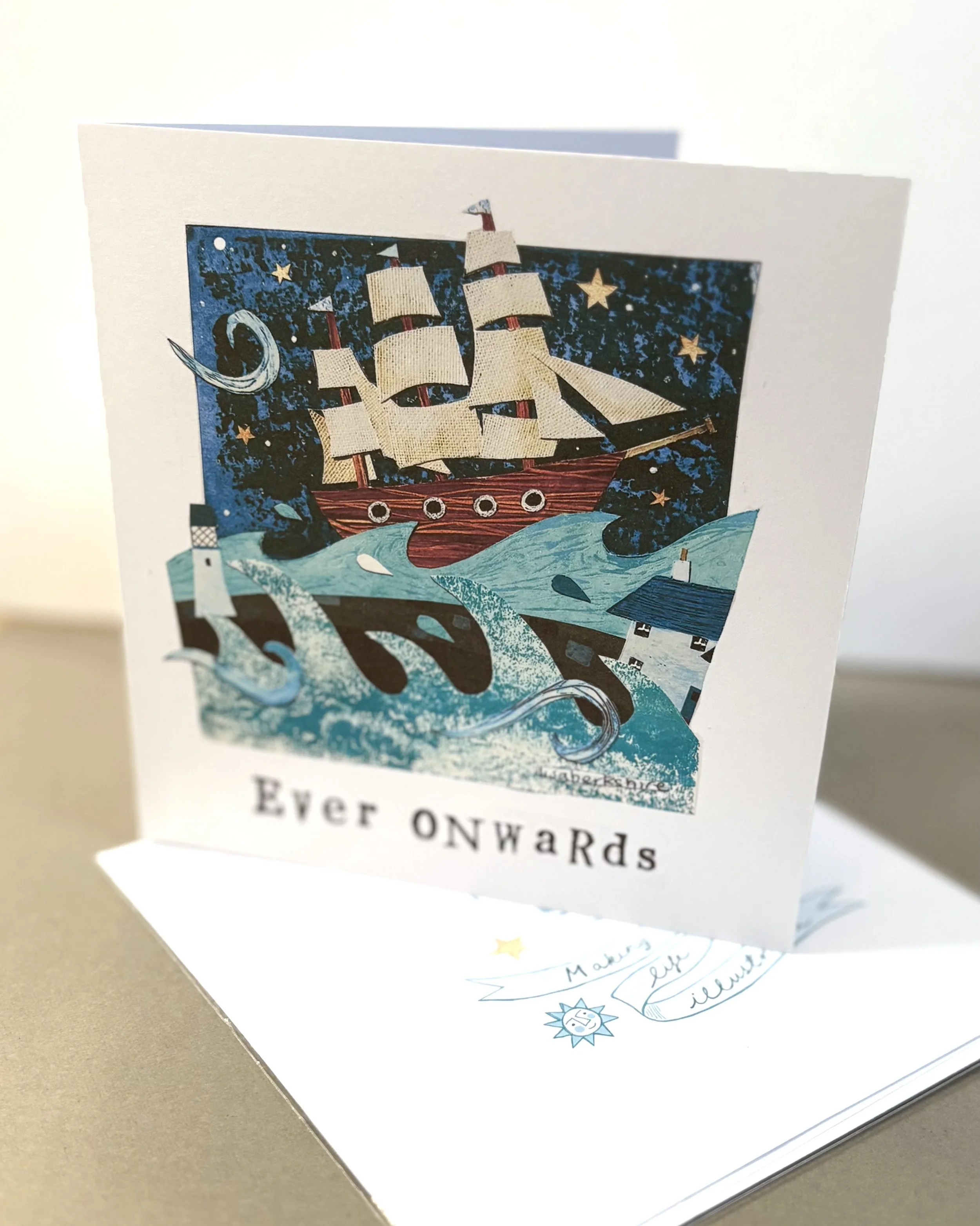 Ever Onwards-  6x6 inch Greetings Card