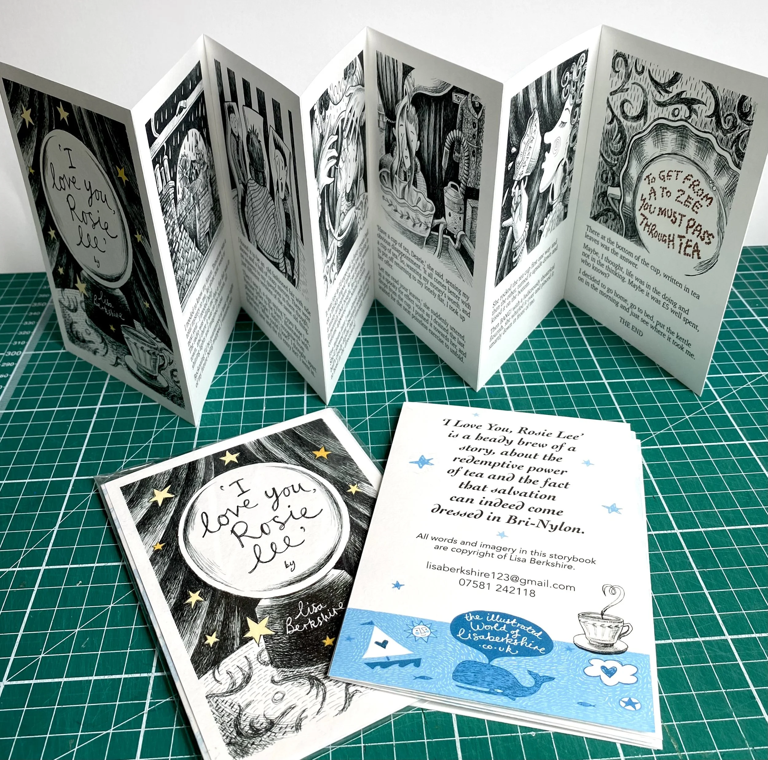 A6 Short Story Illustrated Concertina book - I Love You, Rosie Lee'