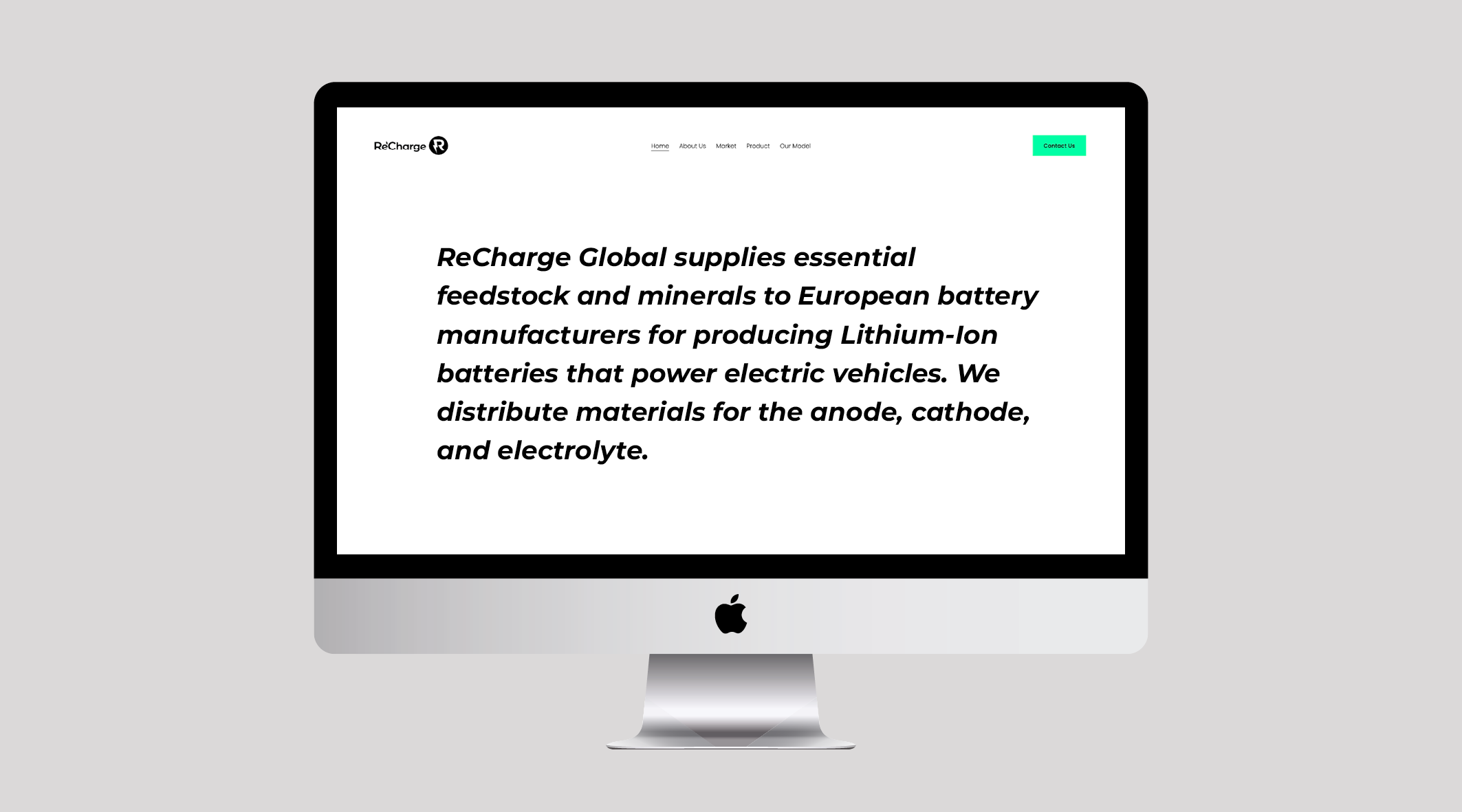 Original Phable Recharge website presentation explaining the battery-materials supply proposition