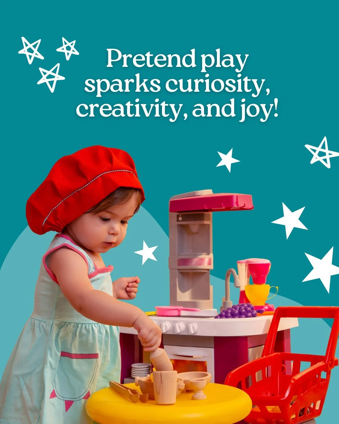 Pretend play sparks curiosity, creativity, and joy. But beneath the fun lies meaningful learning, children strengthen cognitive flexibility, develop self-regulation and explore new ideas through imaginative thinking. 

Whether they&rsquo;re acting ou