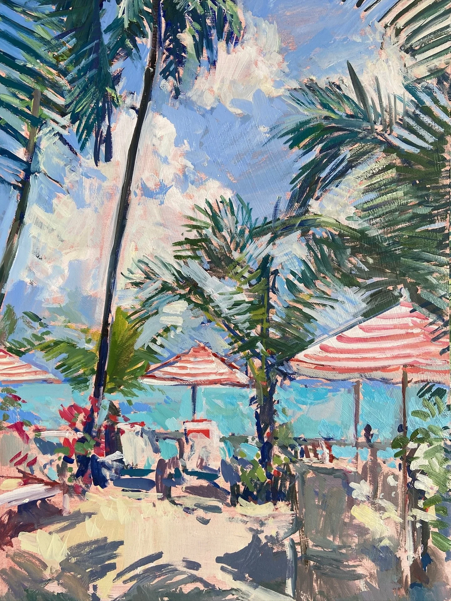 Beautiful works in oil, painted on site at Cobblers by @lukemartineauartist. DM Luke directly for prices and availability.