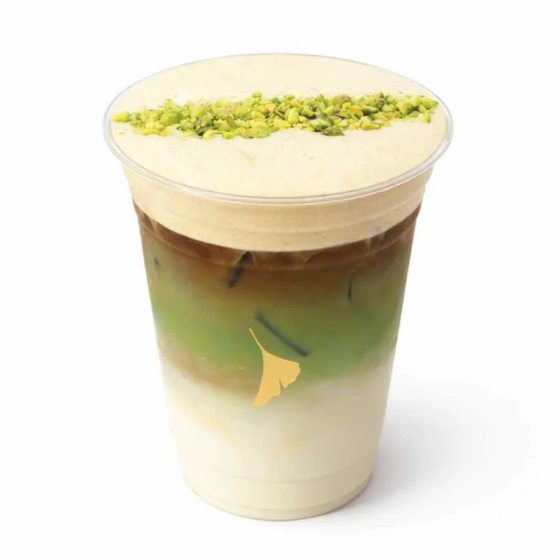 Pistachio pandan latte · $7.00