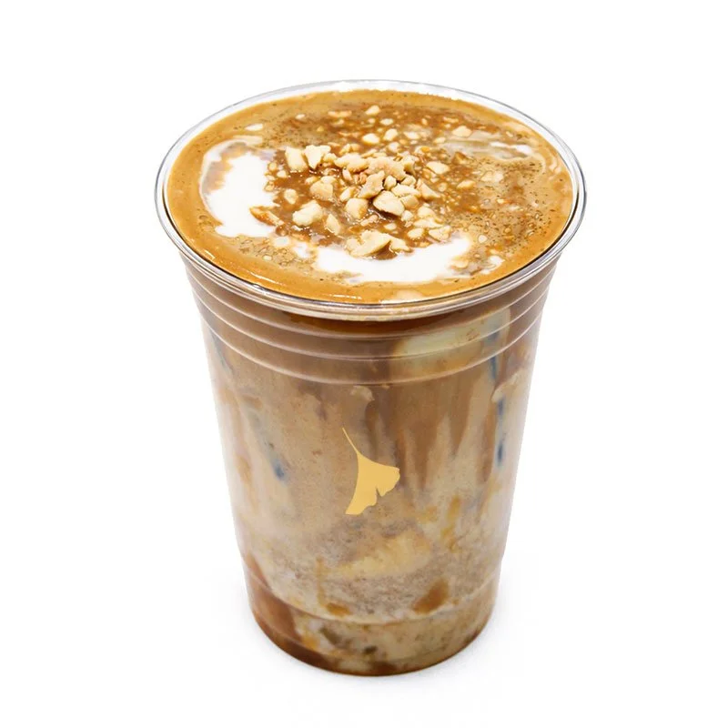 Banana peanut butter latte · $7.25