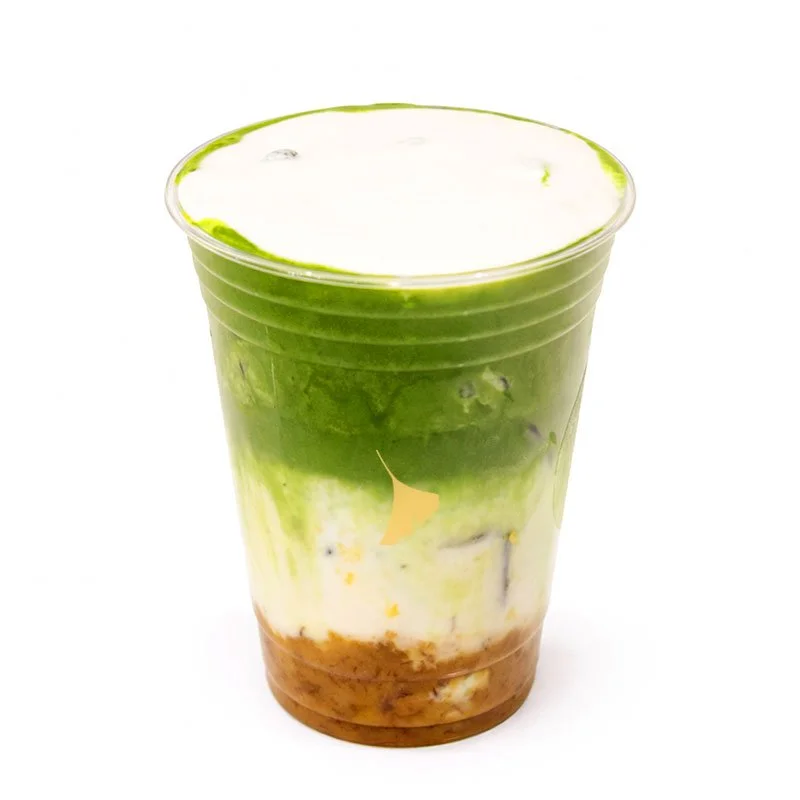 Banana salted caramel matcha latte · $7.75