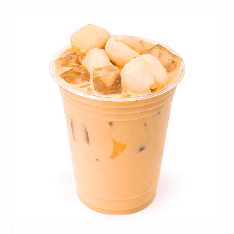 Lychee black milk tea (iced) · $7.75