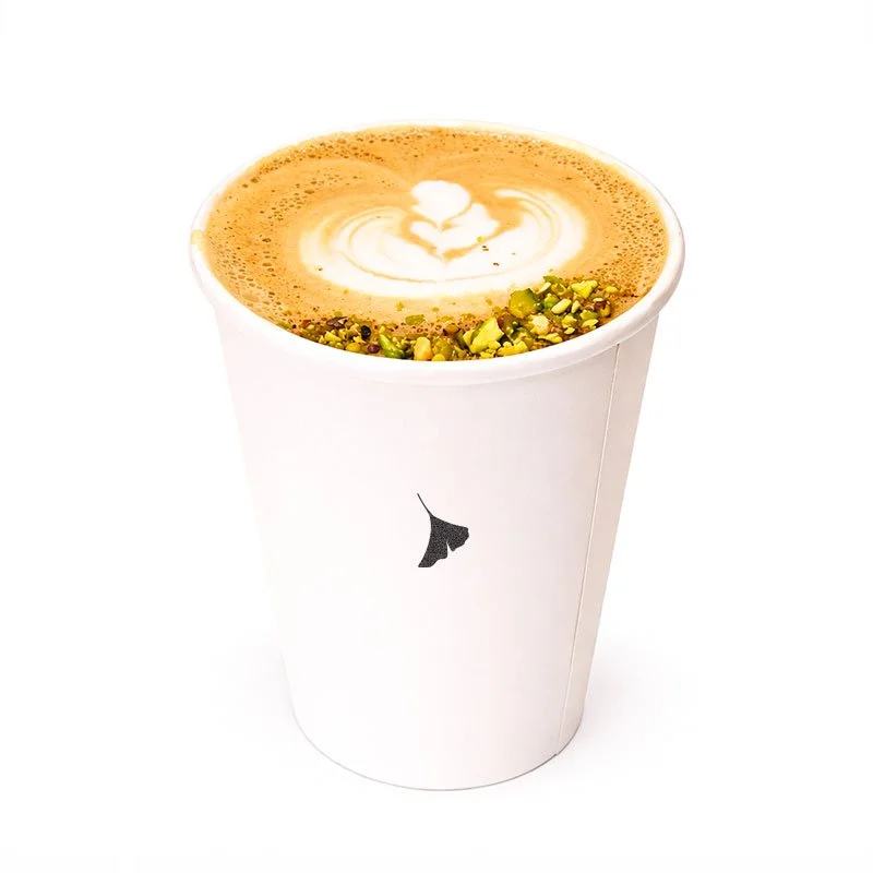 Pistachio pandan latte (hot) · $6.75