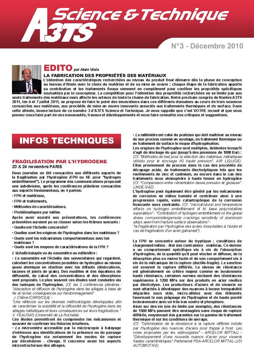 A3TS Science and Technique N°3 - December 2010