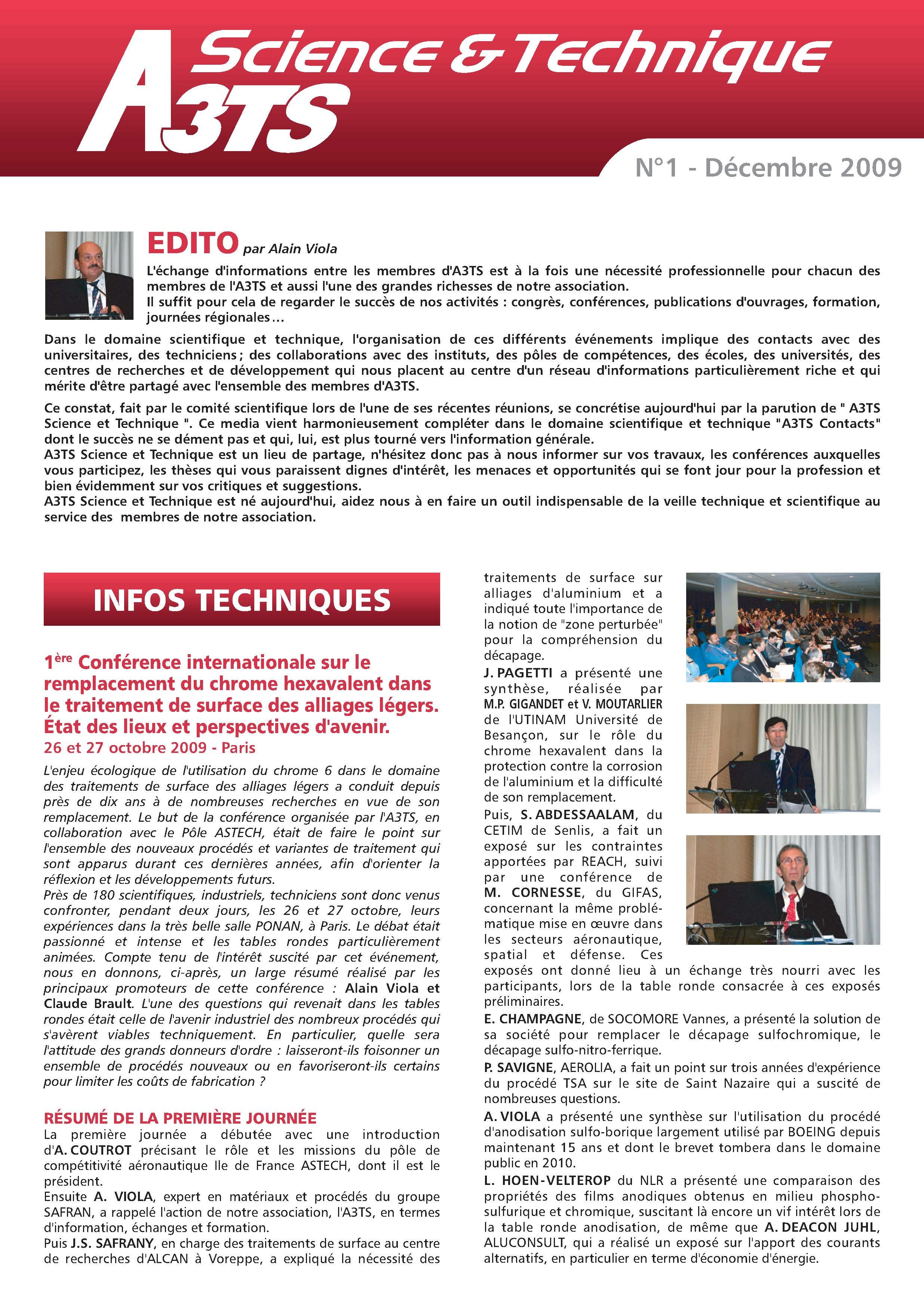 A3TS Science and Technique N°1 - December 2009