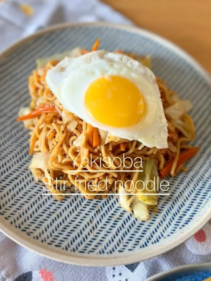 Japanese Yakisoba stir-fried noodles for lunch 🥢😋💕
This dish is so simple yet incredibly delicious. and it&rsquo;s one of the most popular street foods and festival foods in Japan. From kids to adults, we all love it!

You can often find Yakisoba 