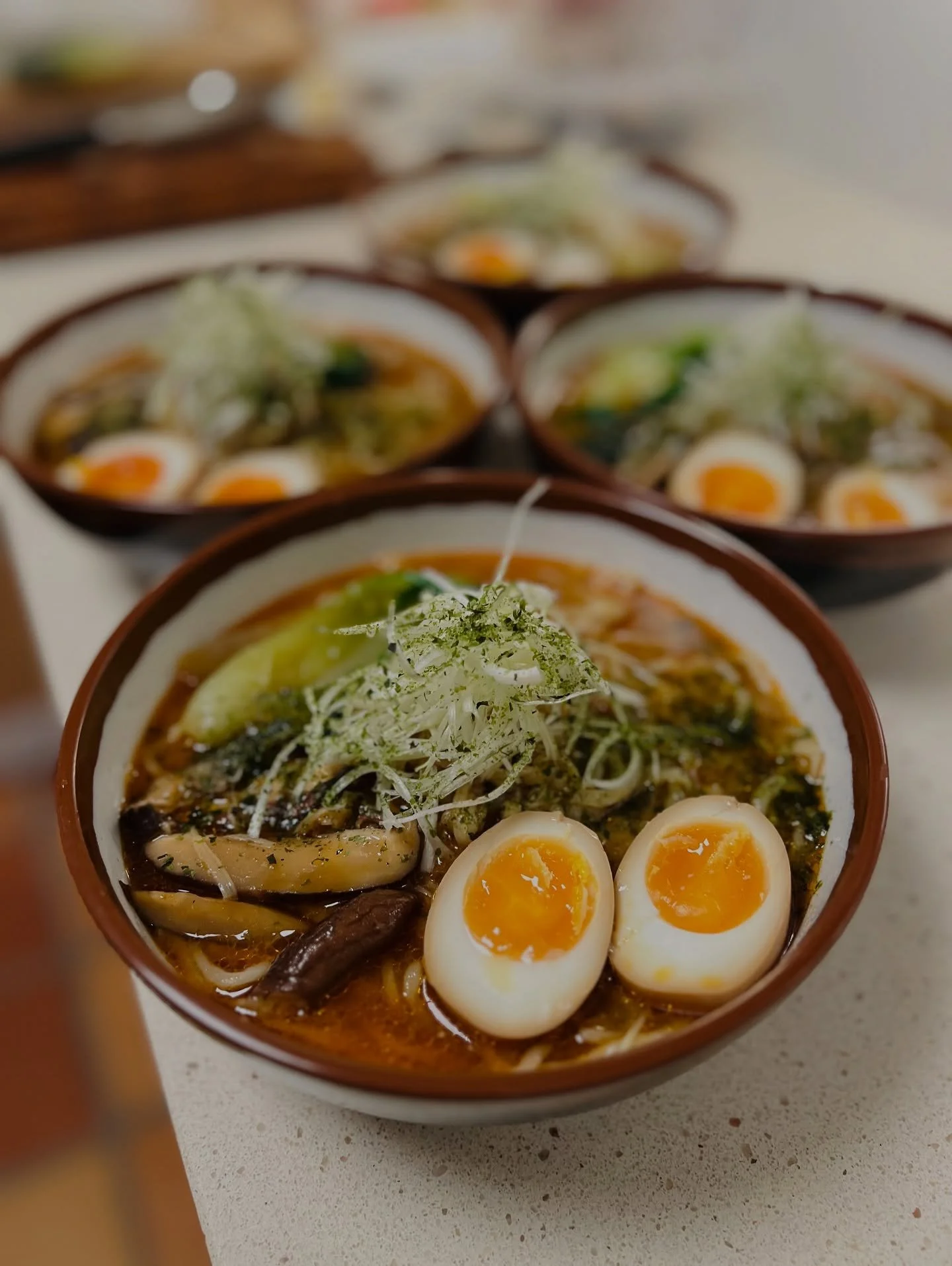 Look at this beautiful miso ramen with freshly handmade noodles, cooked together with this lovely couple and their mom 🍜🍜🍜✨

We had the sweetest private cooking class in their stunning home kitchen &mdash; it was so cozy and beautifully decorated.