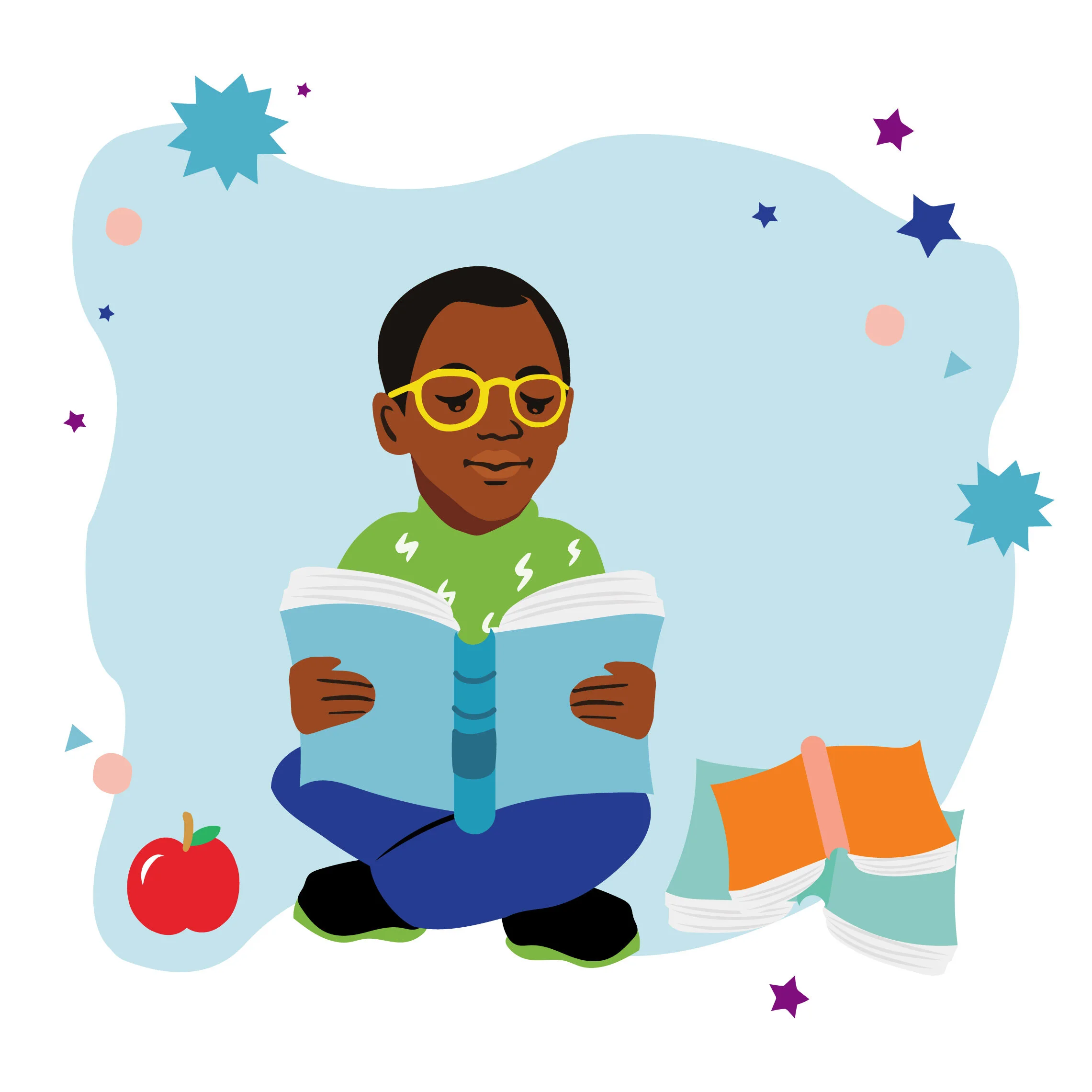 Mother and daughter reading and laughing in Philly.