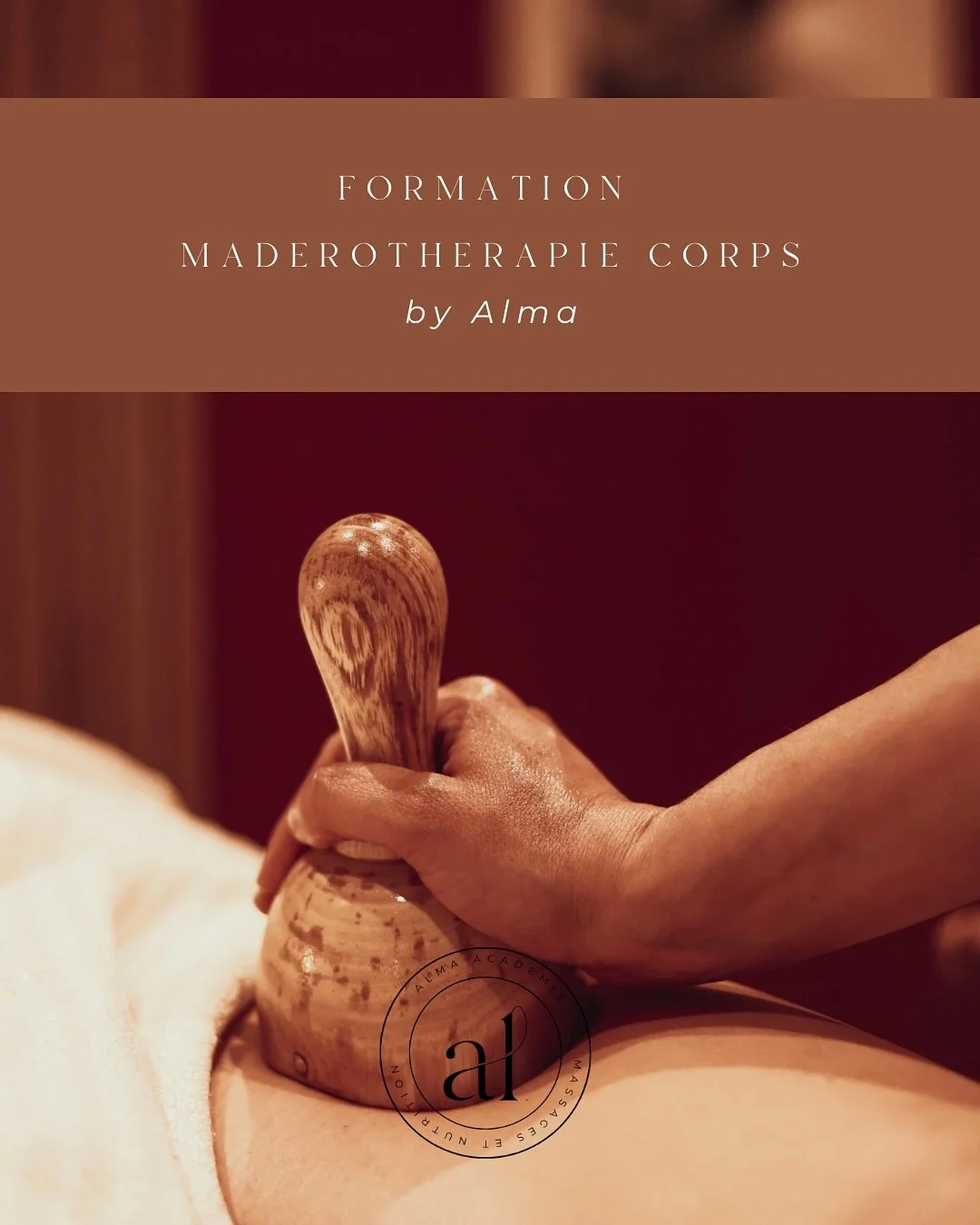NEW ! Découvrez la formation Maderotherapie corps chez Alma académie . 
Venez apprendre à utiliser les instruments de Maderotherapie afin de créer vos soins corporels sur mesure. 🙌🏻
La Maderotherapie sera combiné