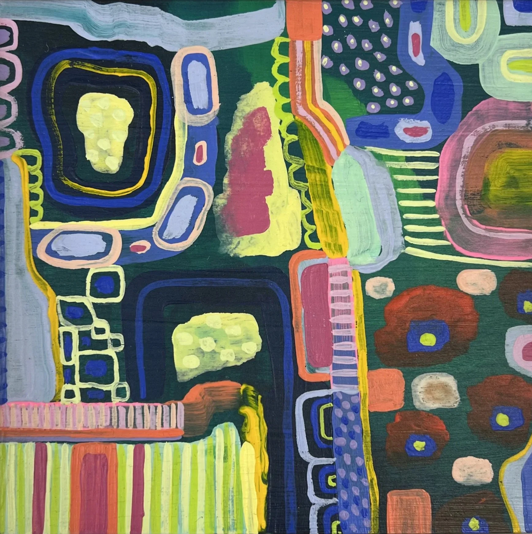 Insufficient Memory, 2024, acrylic paint on wood panel, 6x6 in. 