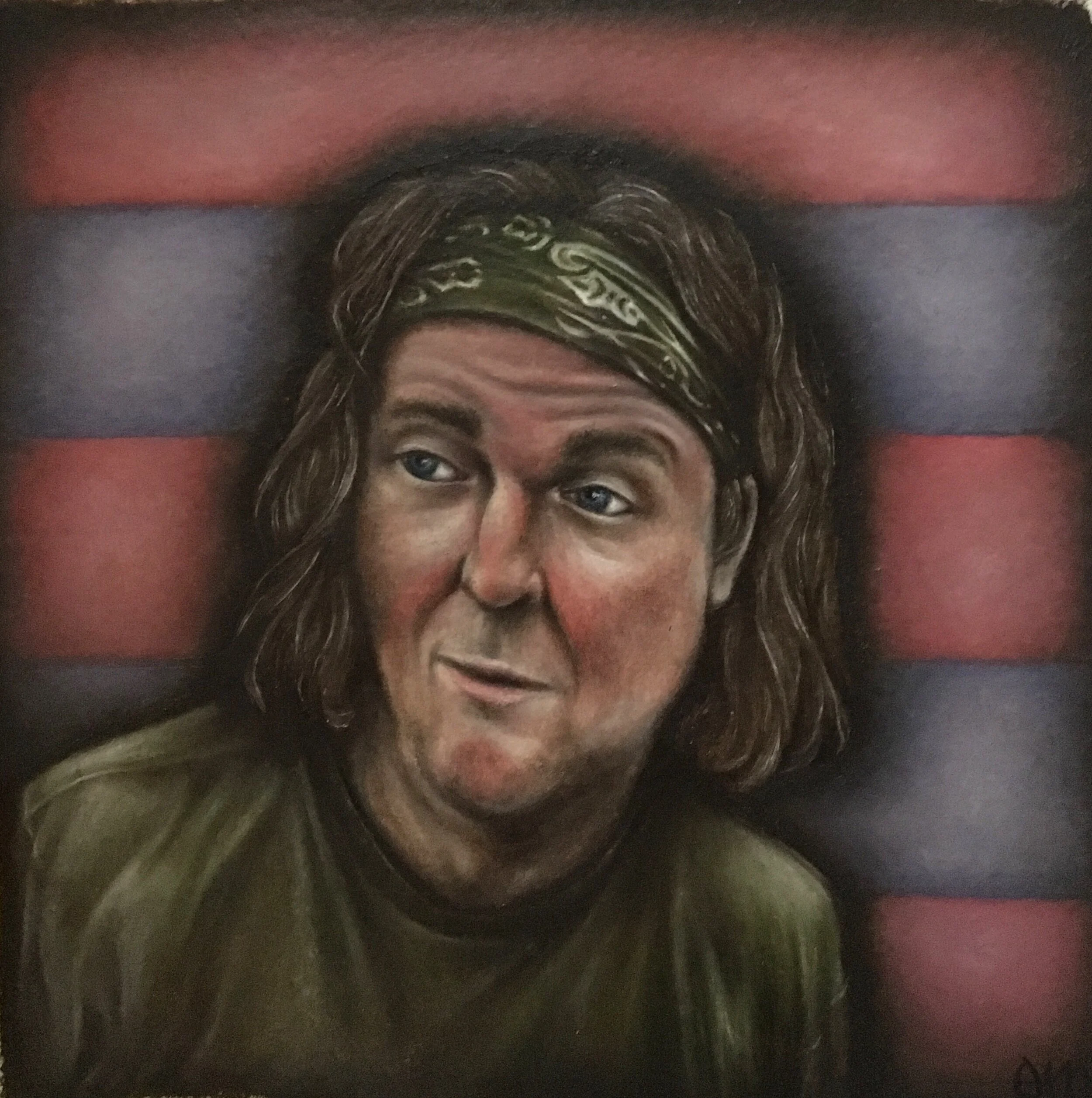 Oil paint on treated paper, 7"x7". 2017