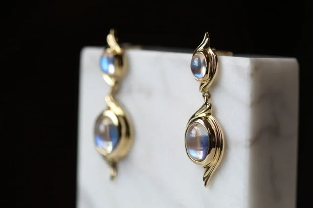 18k yellow gold and moonstone. 2020