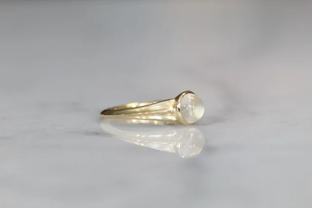 18k yellow gold, diamond, and moonstone. 2020