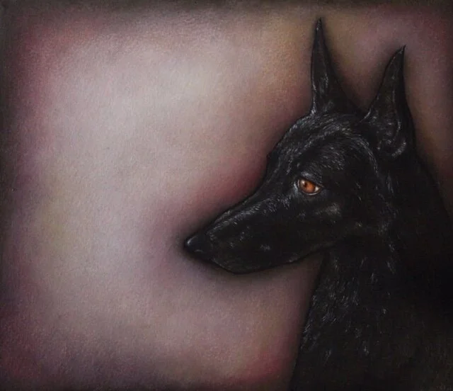 Oil paint on treated paper, 8"x9". 2020