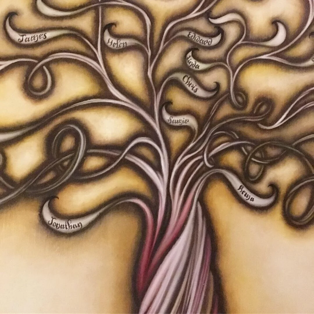 Oil paint on treated wood, 17.5" in diameter. 2018