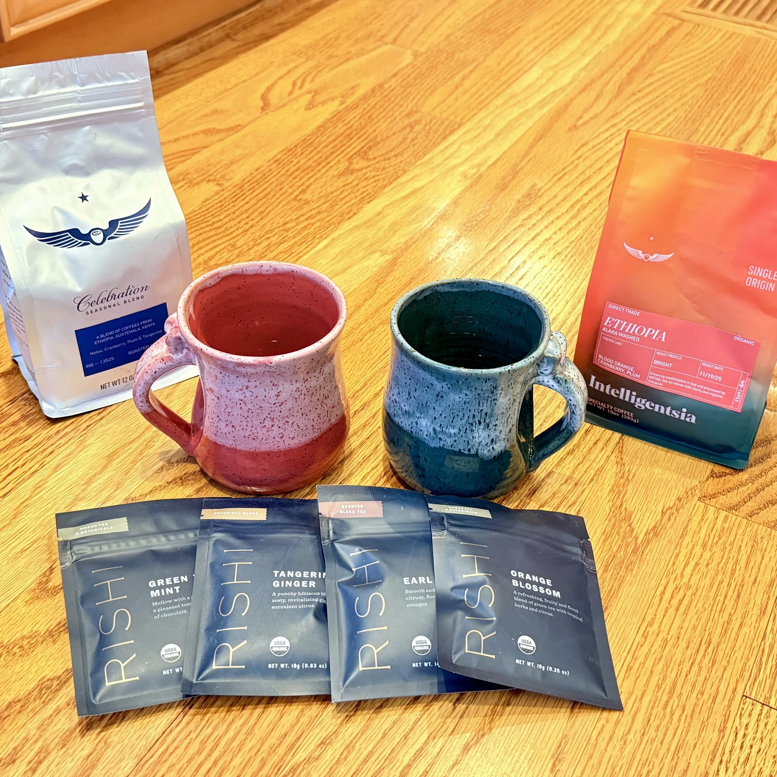 Richard Zeid mugs, coffee, and tea basket .JPG