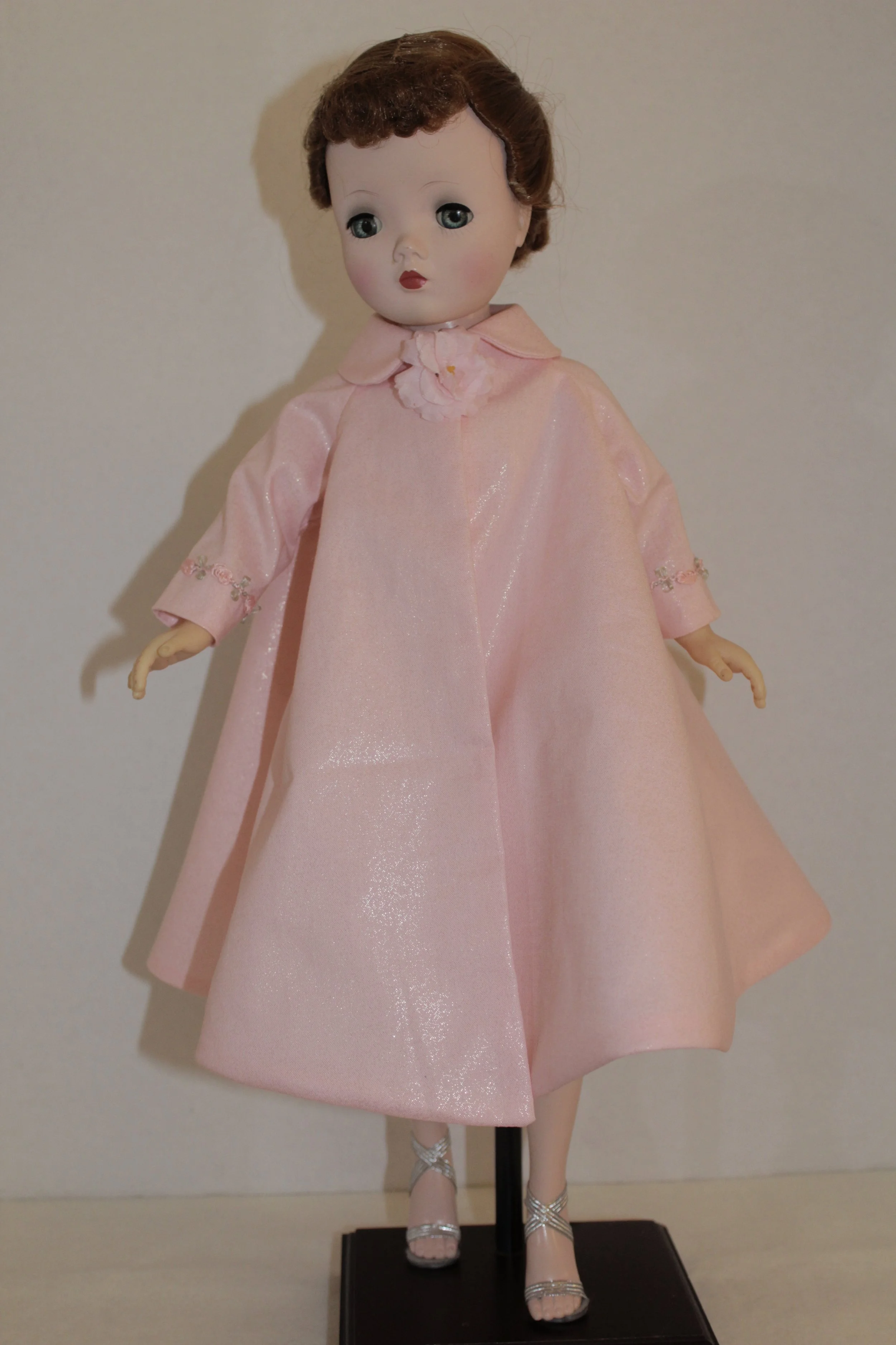 Pink Cotton Shimmer Spring Coat for Cissy