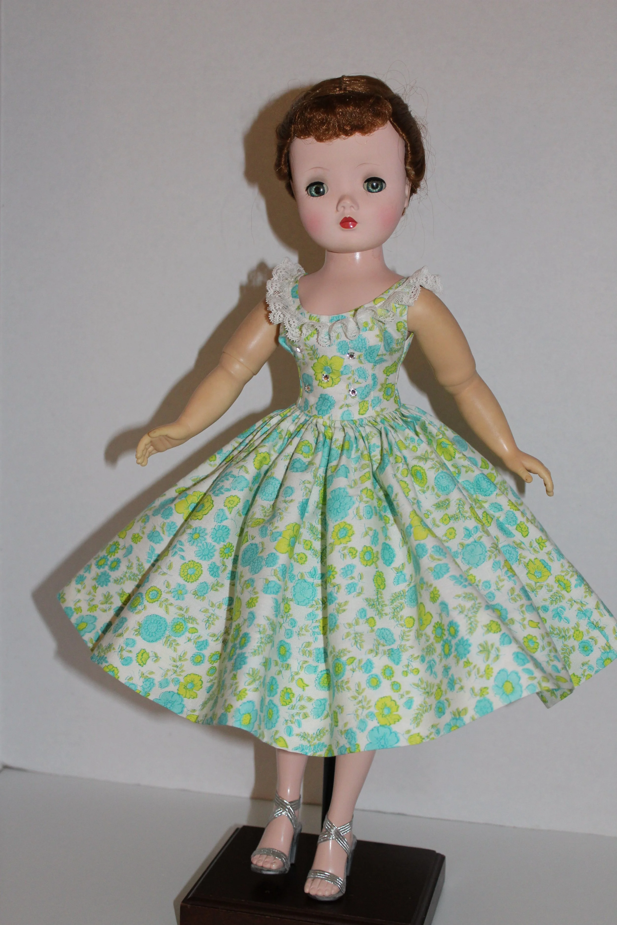 Turquoise & Lime Floral Sun Dress for Cissy Doll