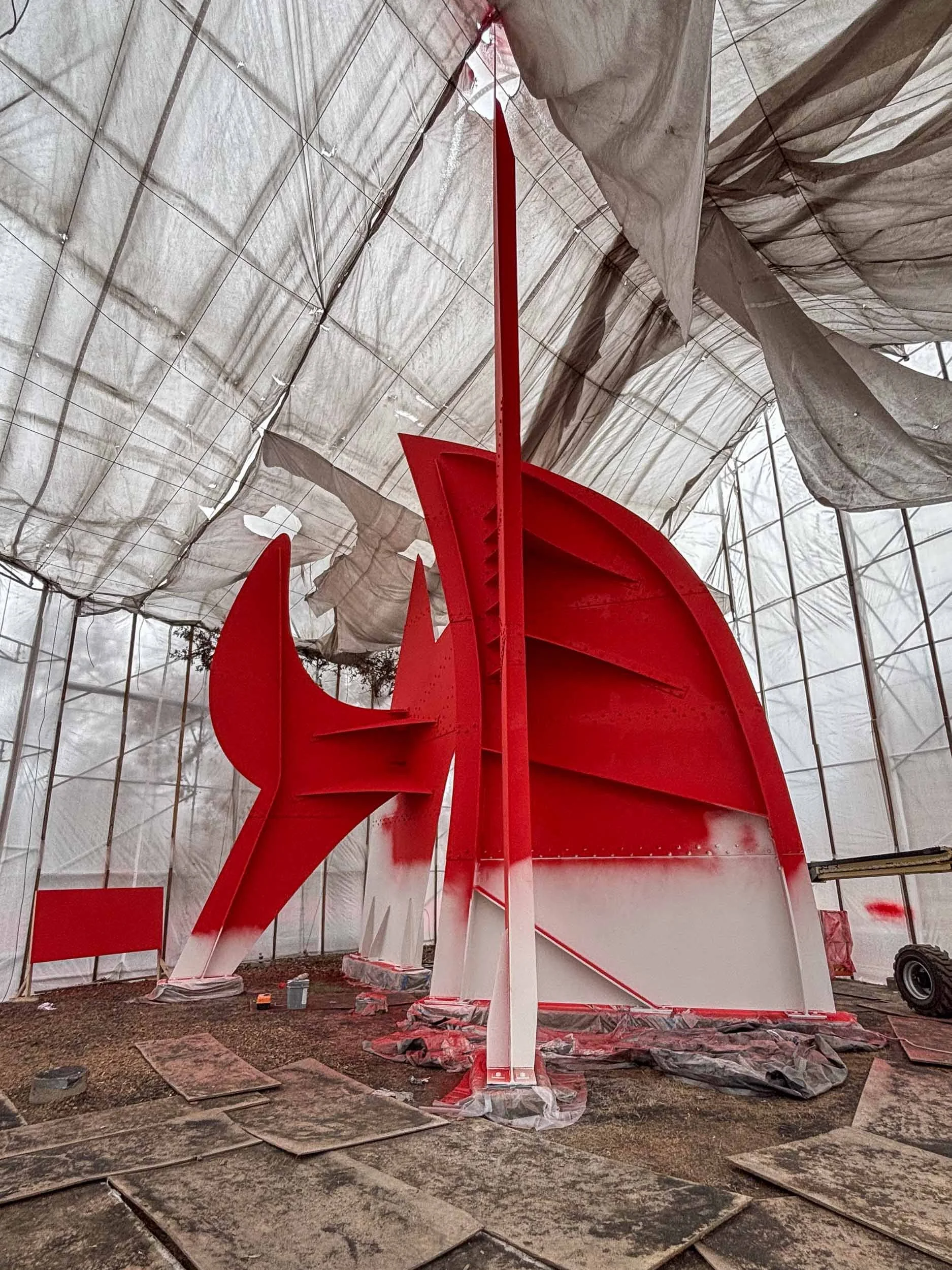 During first application of Calder Red topcoat