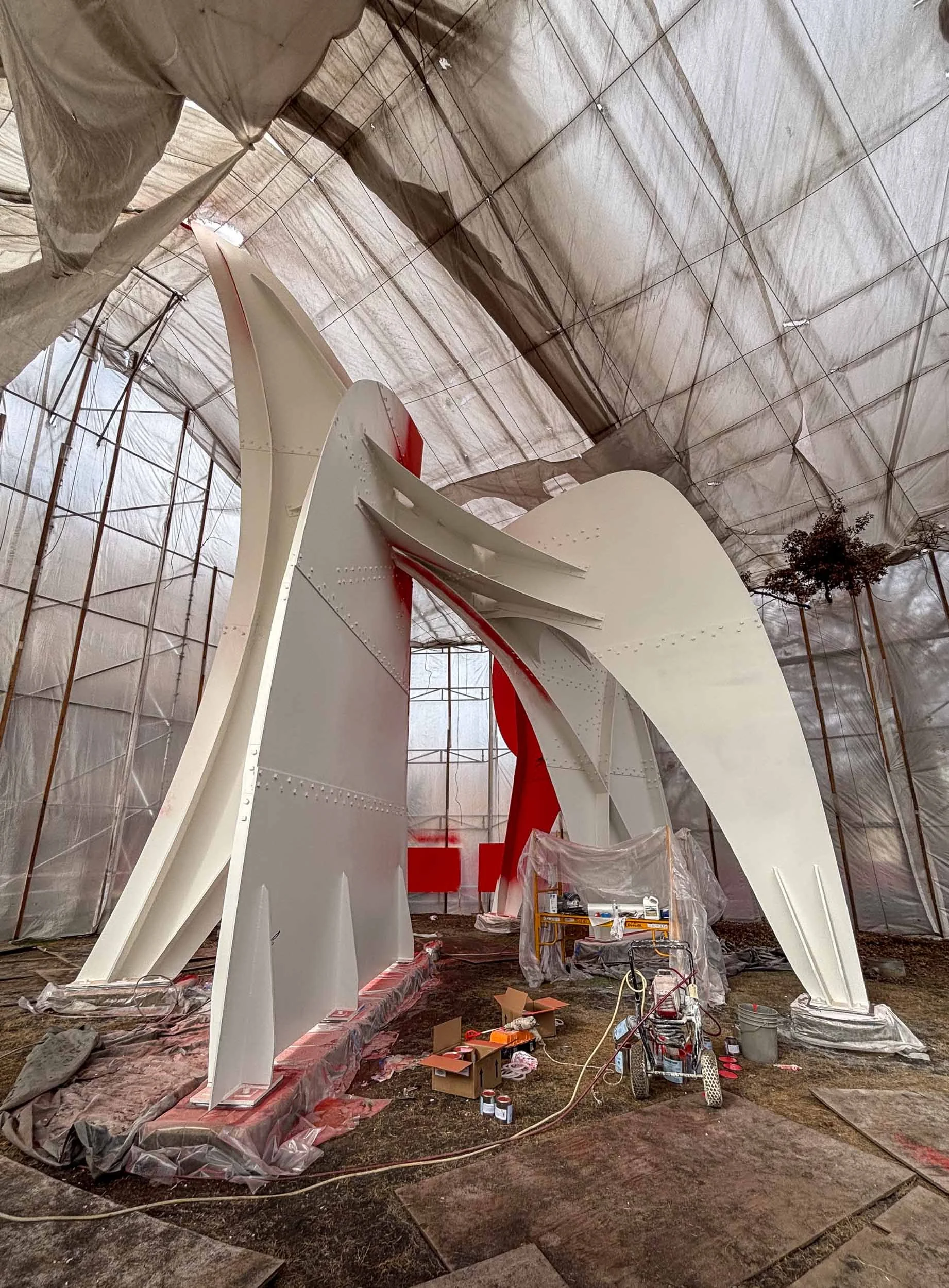 During first application of Calder Red topcoat