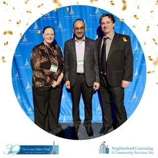 Our co-founder Julie Catalano and Executive Director Ajit Baid (both pictured above, left and center) attended the celebration and award ceremony for 30 years of @thezakimfund !
LZF, thank you for your continued support of NCCS, it has allowed us to 