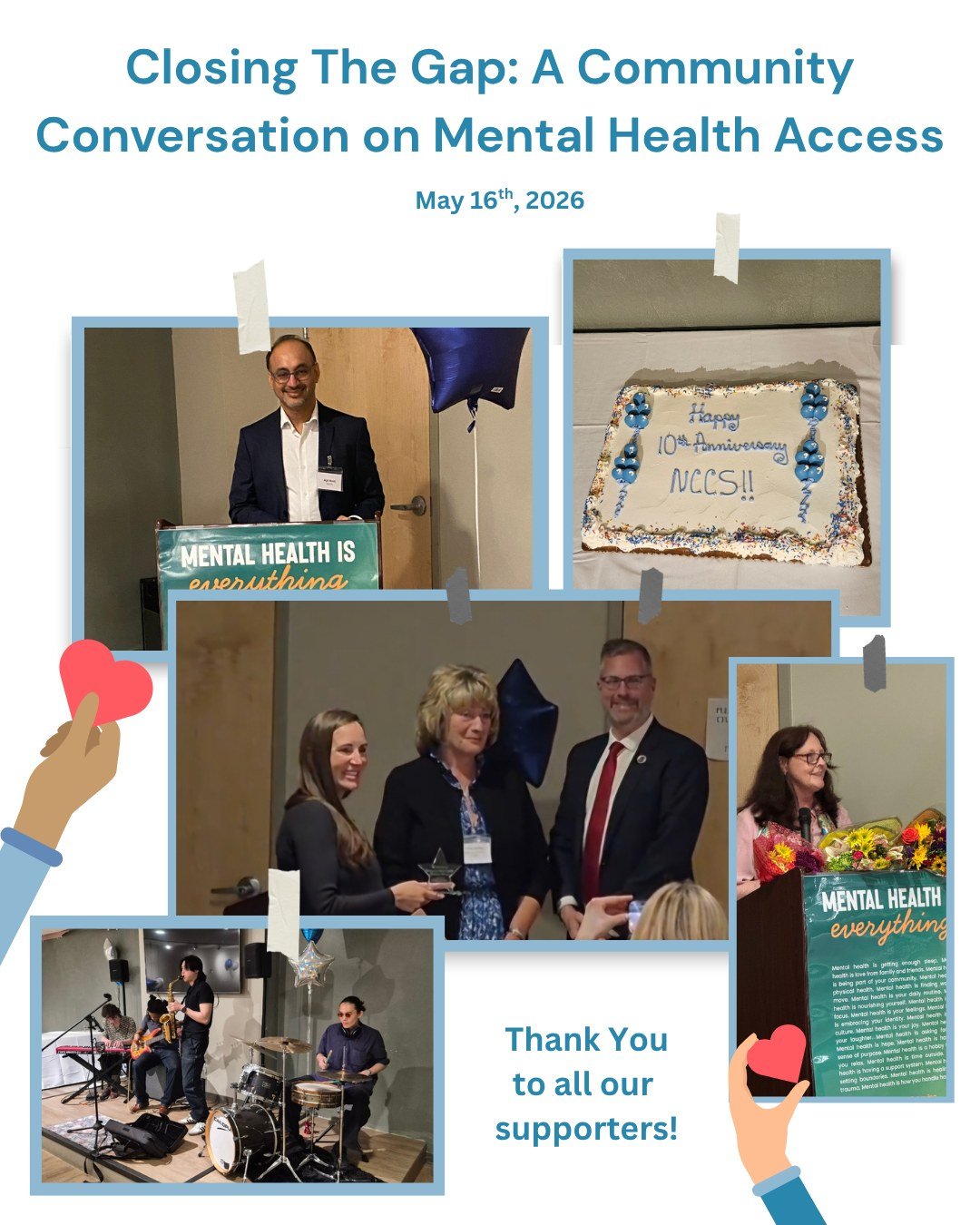 Thank you to all who were able to attend our 10-year-Anniversary event! It was such an honor to celebrate NCCS and raise money for accessible and affordable mental health services for our community! 🩵