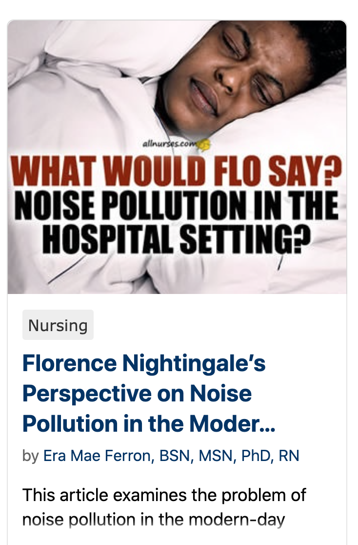 Blog post on noise pollution in the modern-day hospital