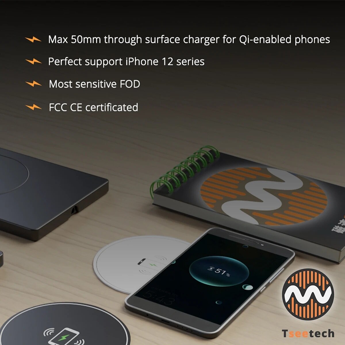 Tseetech through surface wireless charger, with max 50mm charging distance, no cutting no clutter. 
Besides all Qi-enabled phones, it also perfectly support the whole iPhone12 series. 
Check it out via: tseetech.com

#wirelesscharger 
#throughsurface