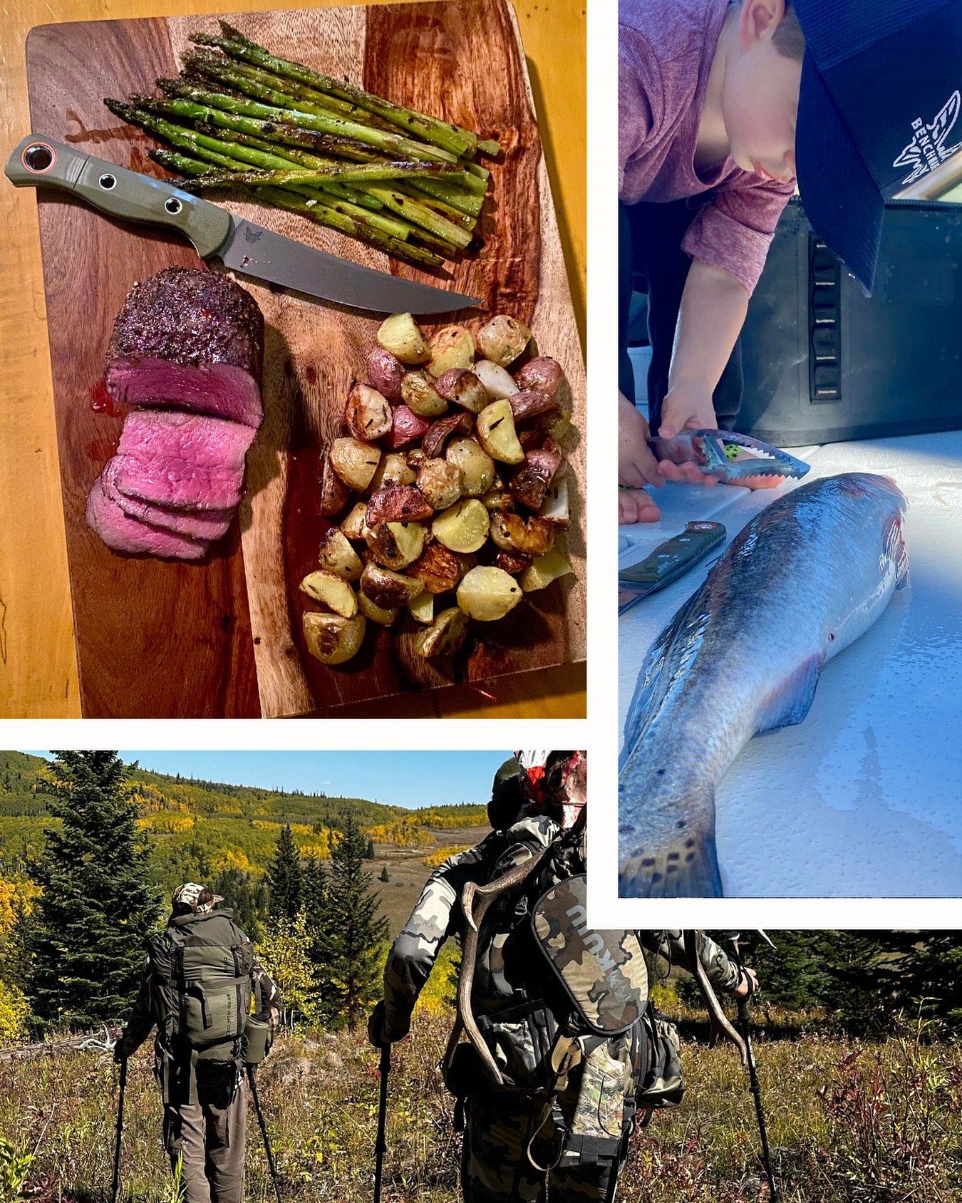 I&rsquo;ve always enjoyed the process of getting meat from the field to tables shared with my friends and family. The @benchmadeknifecompany Meatcrafter is the perfect tool for butchering elk and deer, filleting, and making those final cuts at baseca