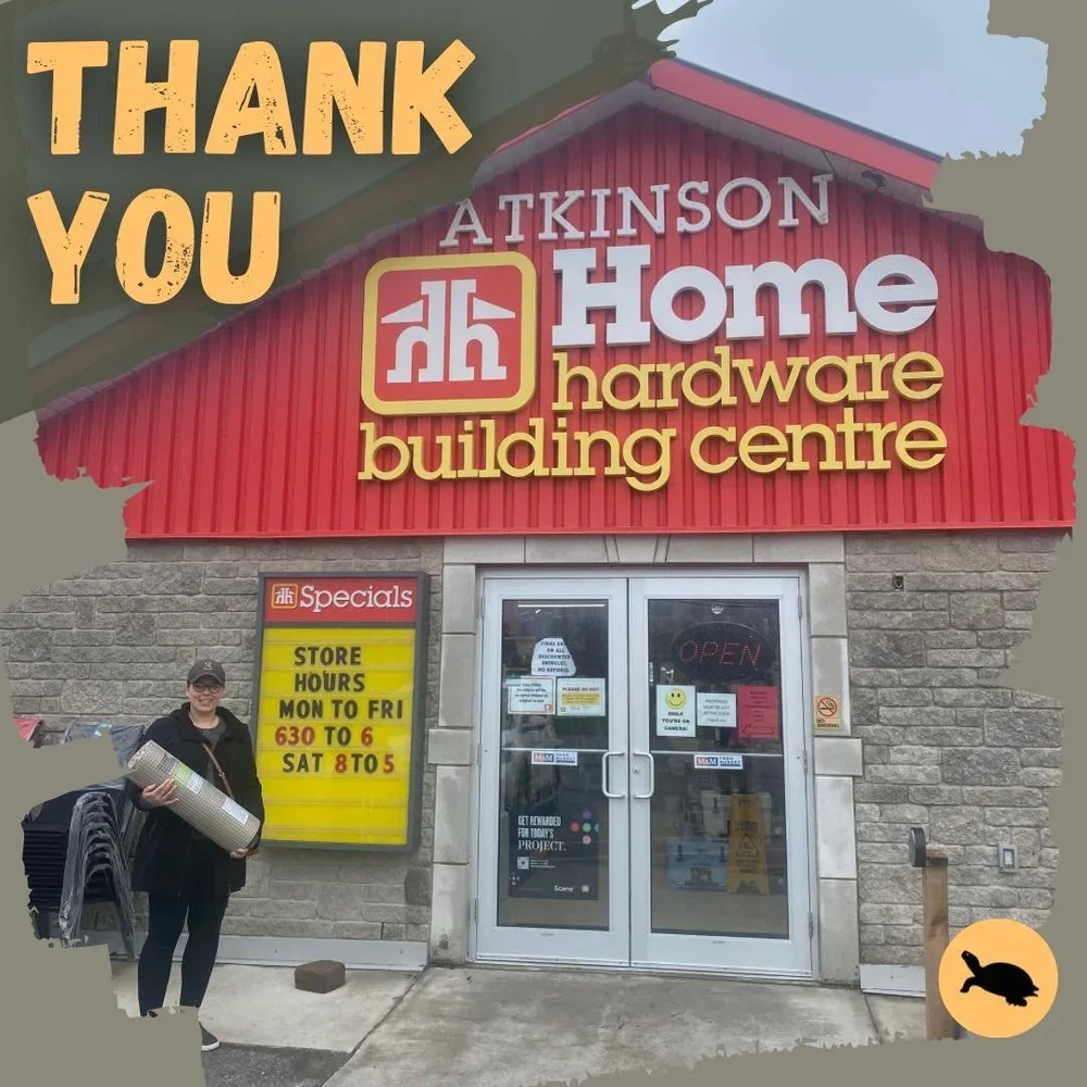 Thank you to Marc Atkinson and Diane Atkinson from Atkinson Home Hardware Building Centre for donating a roll of hardware cloth needed to make nest protectors in 2024.