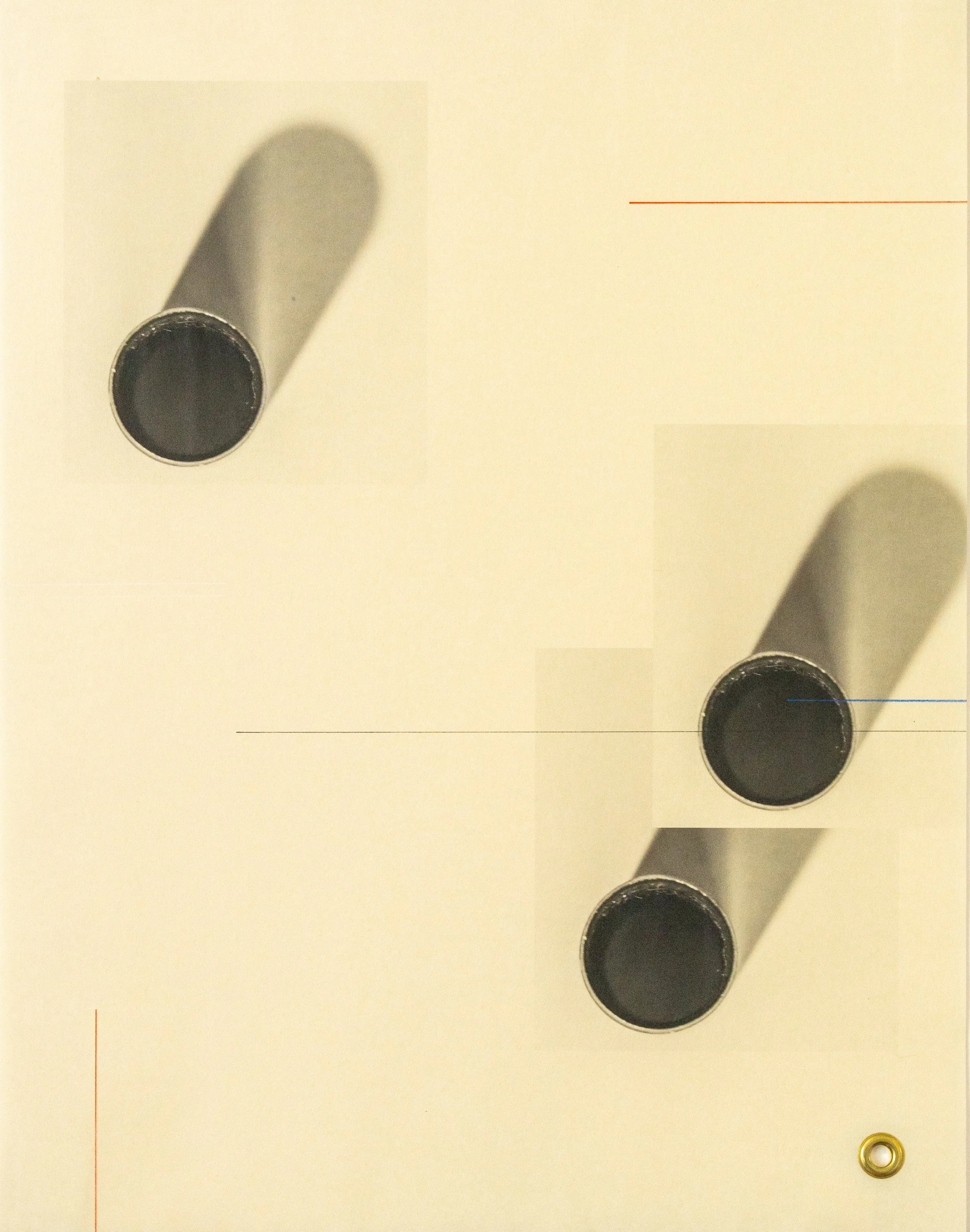 Tonal (17x22) archival pigment on Niyodo paper with colored pencil and a brass grommet /2025/ 1 of 1
