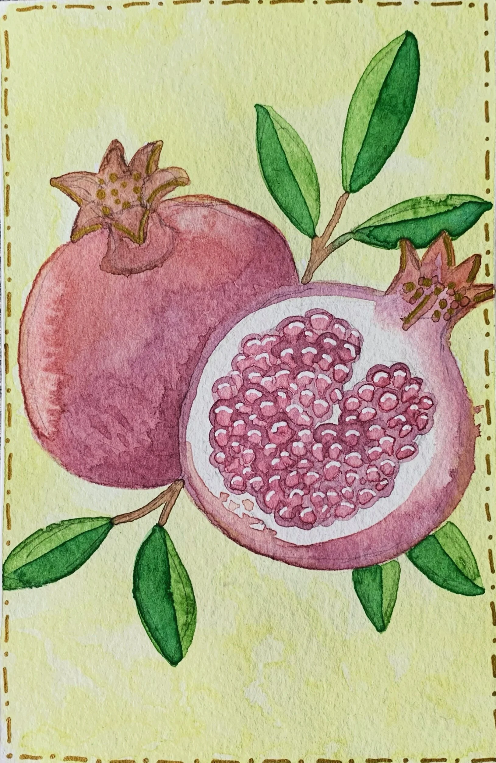 pomegranate watercolor