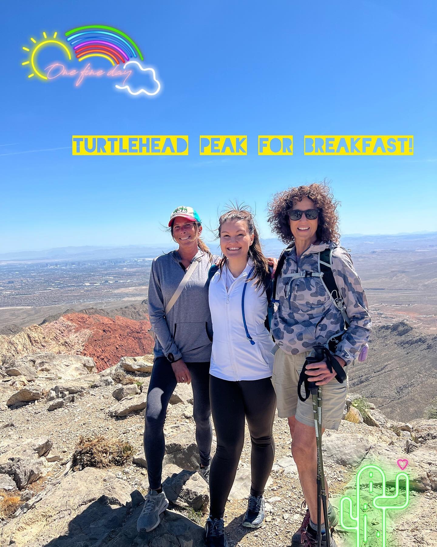 Rockstar Las Vegas women who climbed Turtlehead Peak this morning, proving age is an attitude!