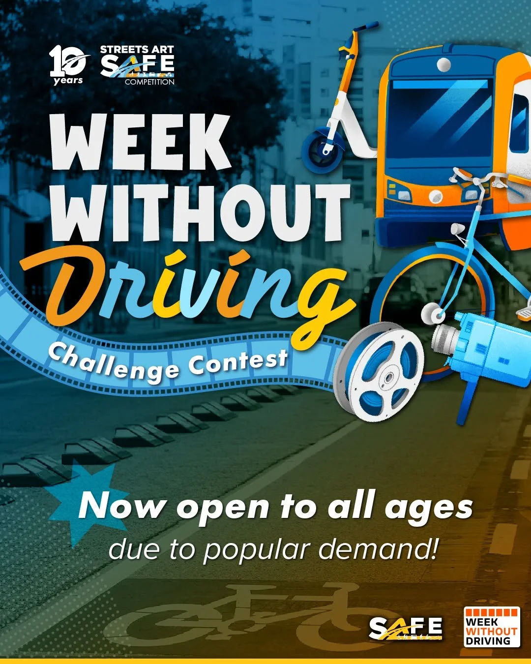 The Week Without Driving Challenge is here! Prizes, recognition, and your voice in the spotlight. Are you in? 🎬✨
🔗 Link in bio to register.
#WeekWithoutDriving #StreetsArtSAFE #StudentVoices #SaferStreets